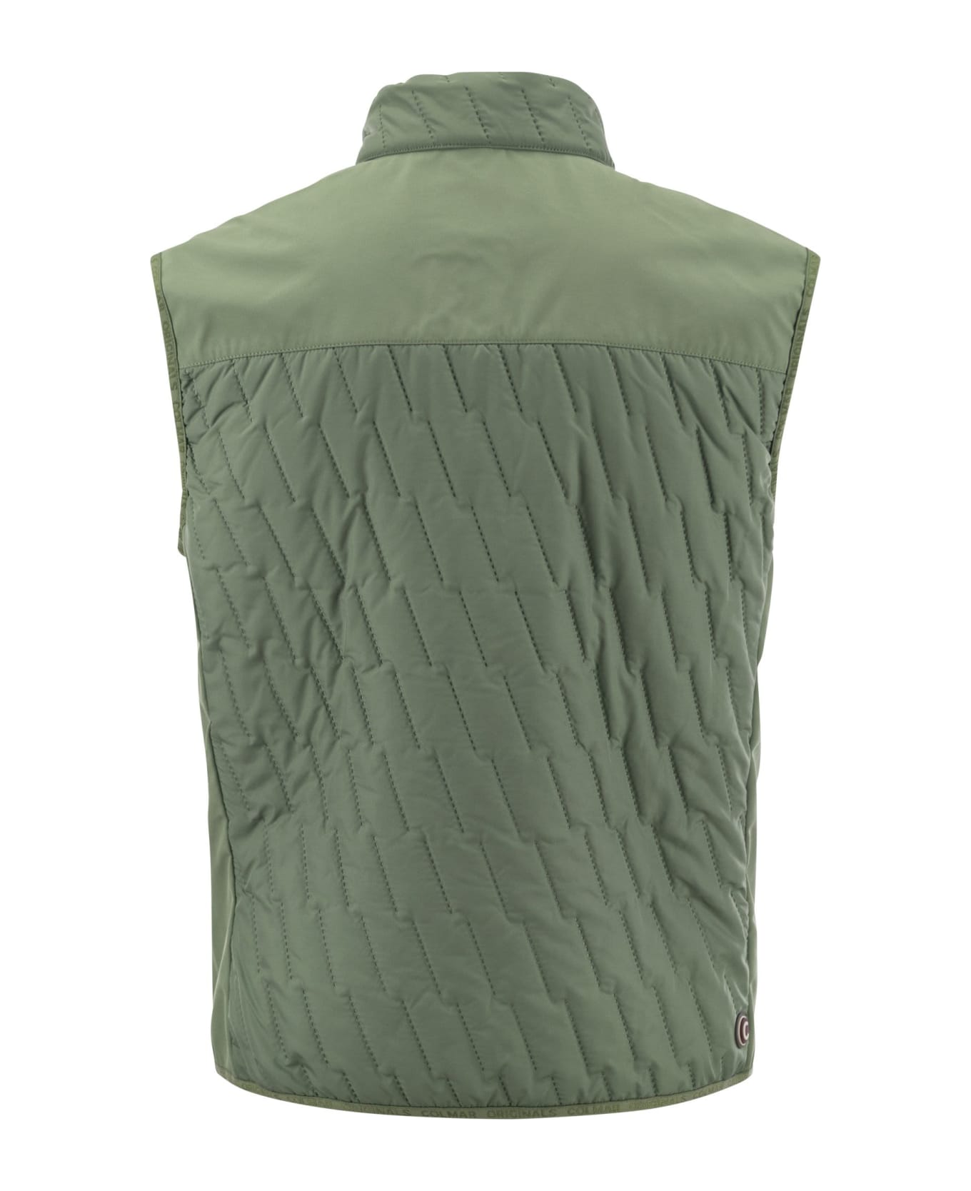 Colmar Quilted Waistcoat With Softshell Inserts - Green