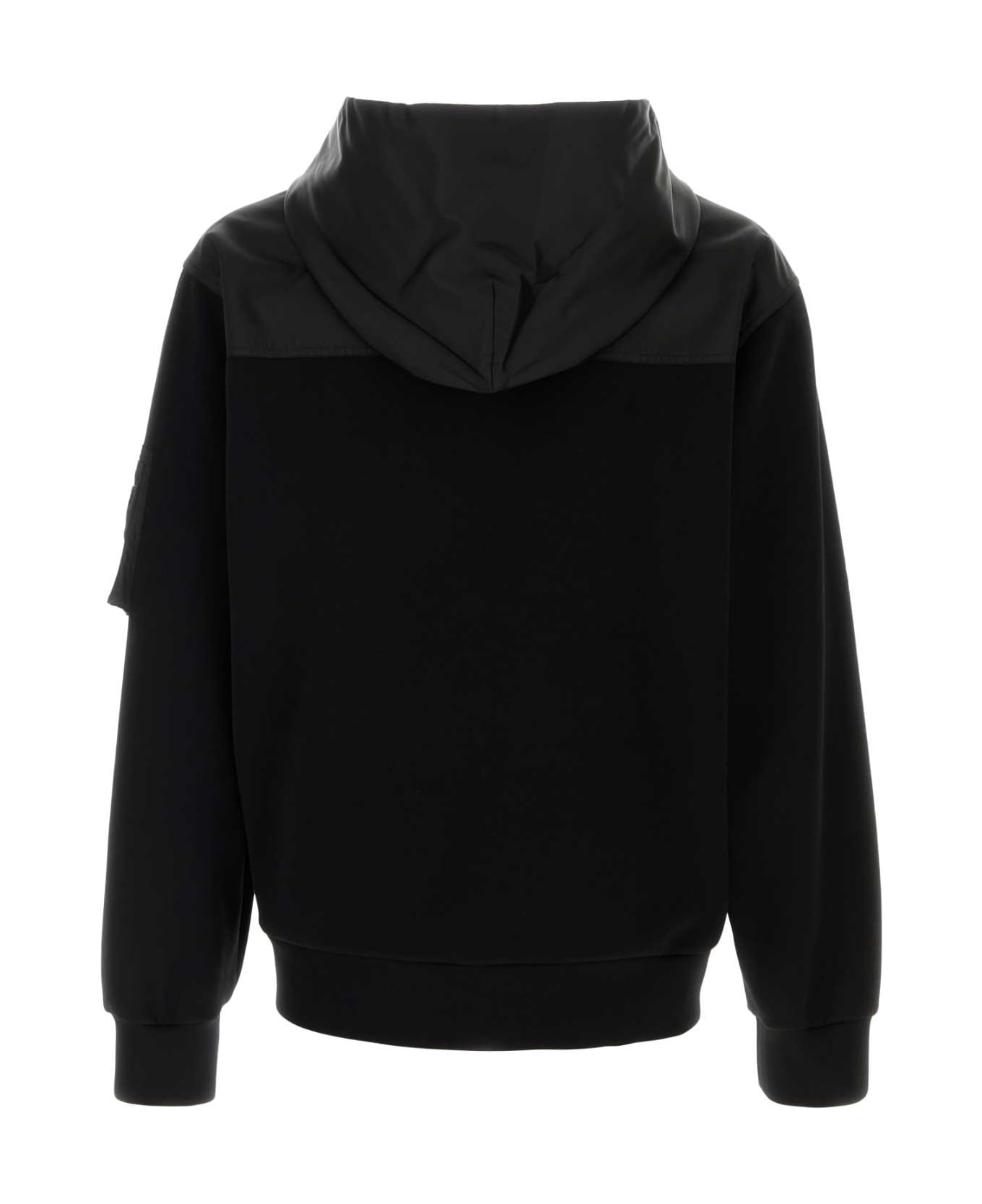スウェット・トレーナー Prada Black Cotton Blend Sweatshirt Logo cotton-blend sweatshirt in black - Prada | Mytheresa
