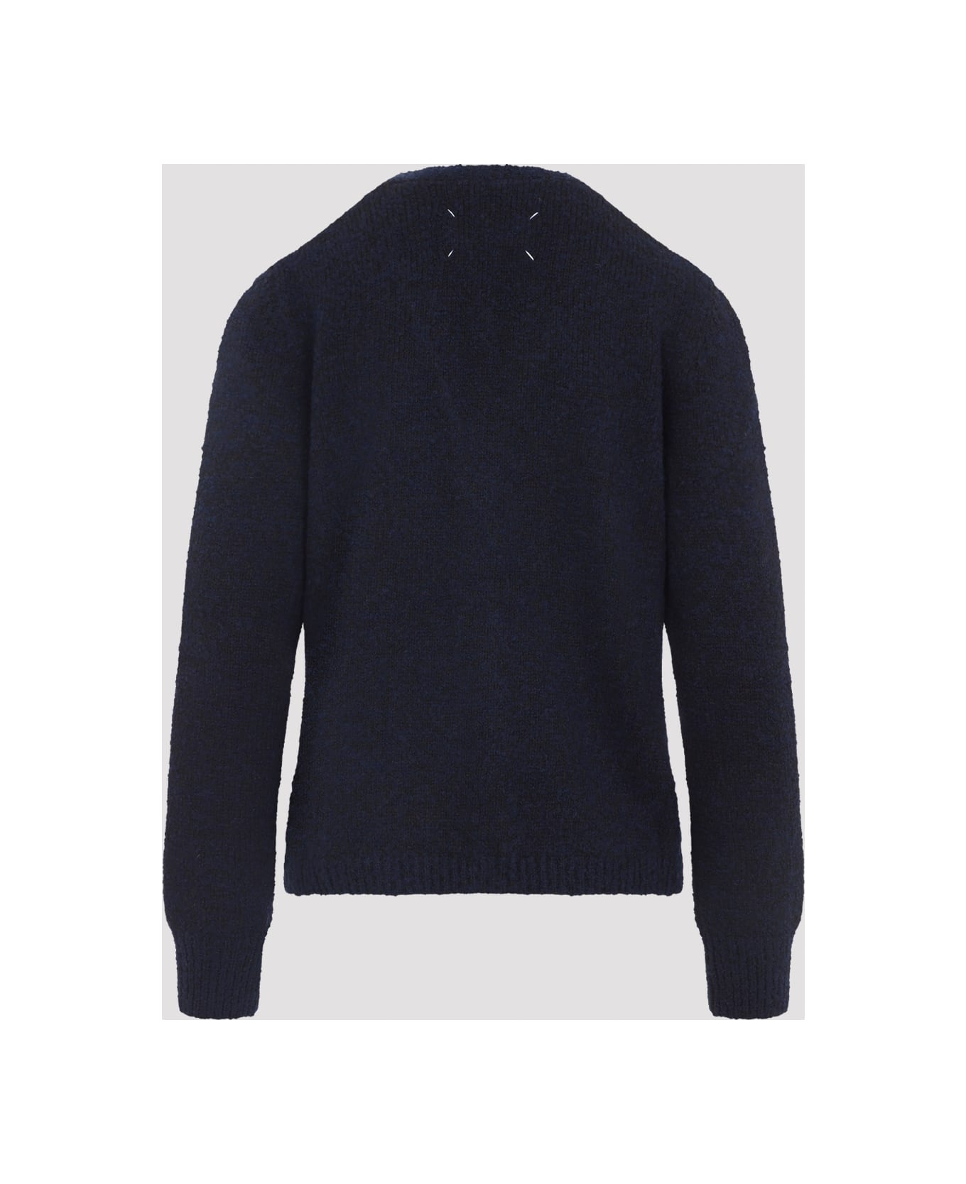 Maison Margiela Virgin Wool Cardigan - F Navy Dark Brown