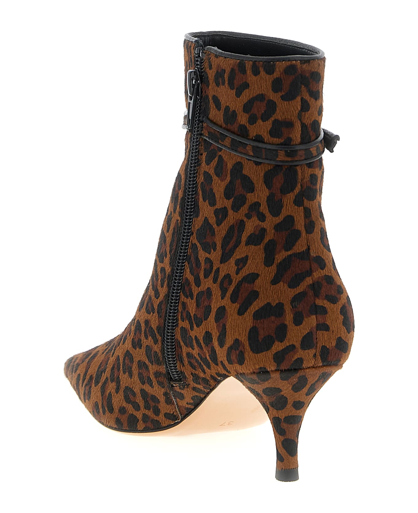 TwinSet Animal Print Ankle Boots - Brown
