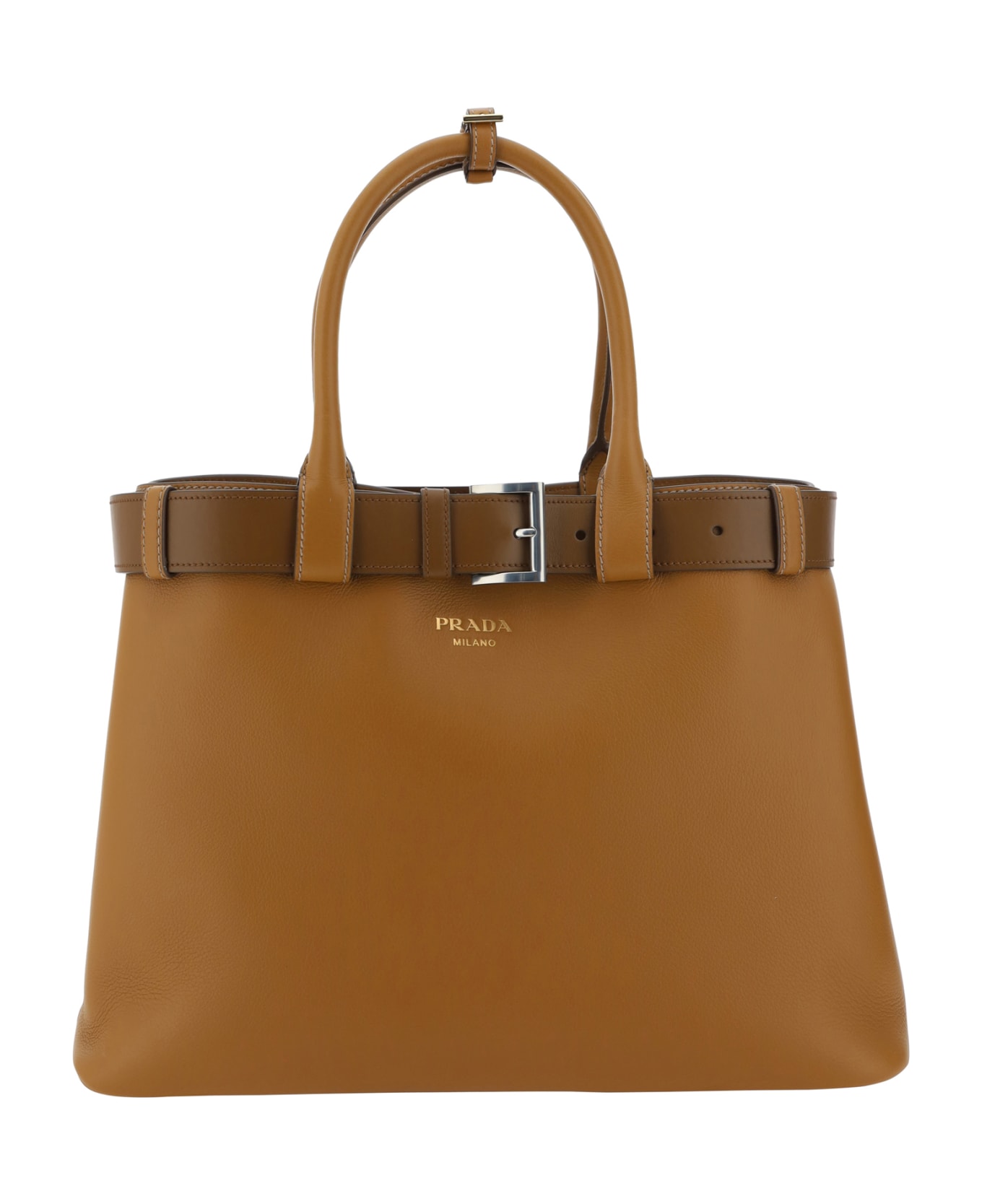 Prada Belted Handbag - Caramel