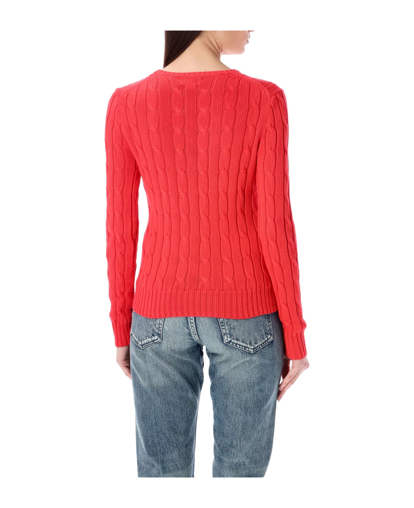 Polo Ralph Lauren Cable-knit Cotton Crewneck Sweater - IBISCUS RED