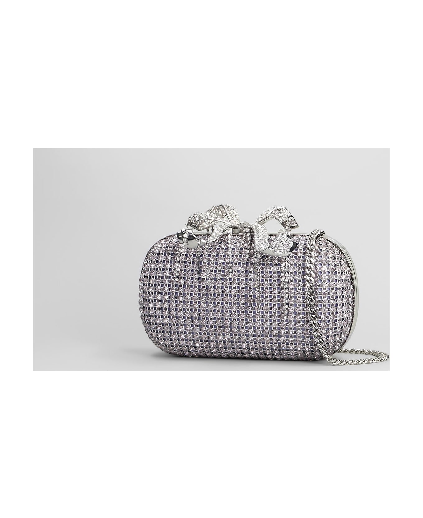 self-portrait Chainmail Clutch In Lilla Crystal - Lilla