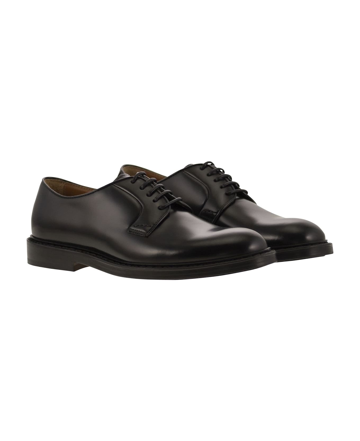 Doucal's Berby In Brushed Leather - Nero