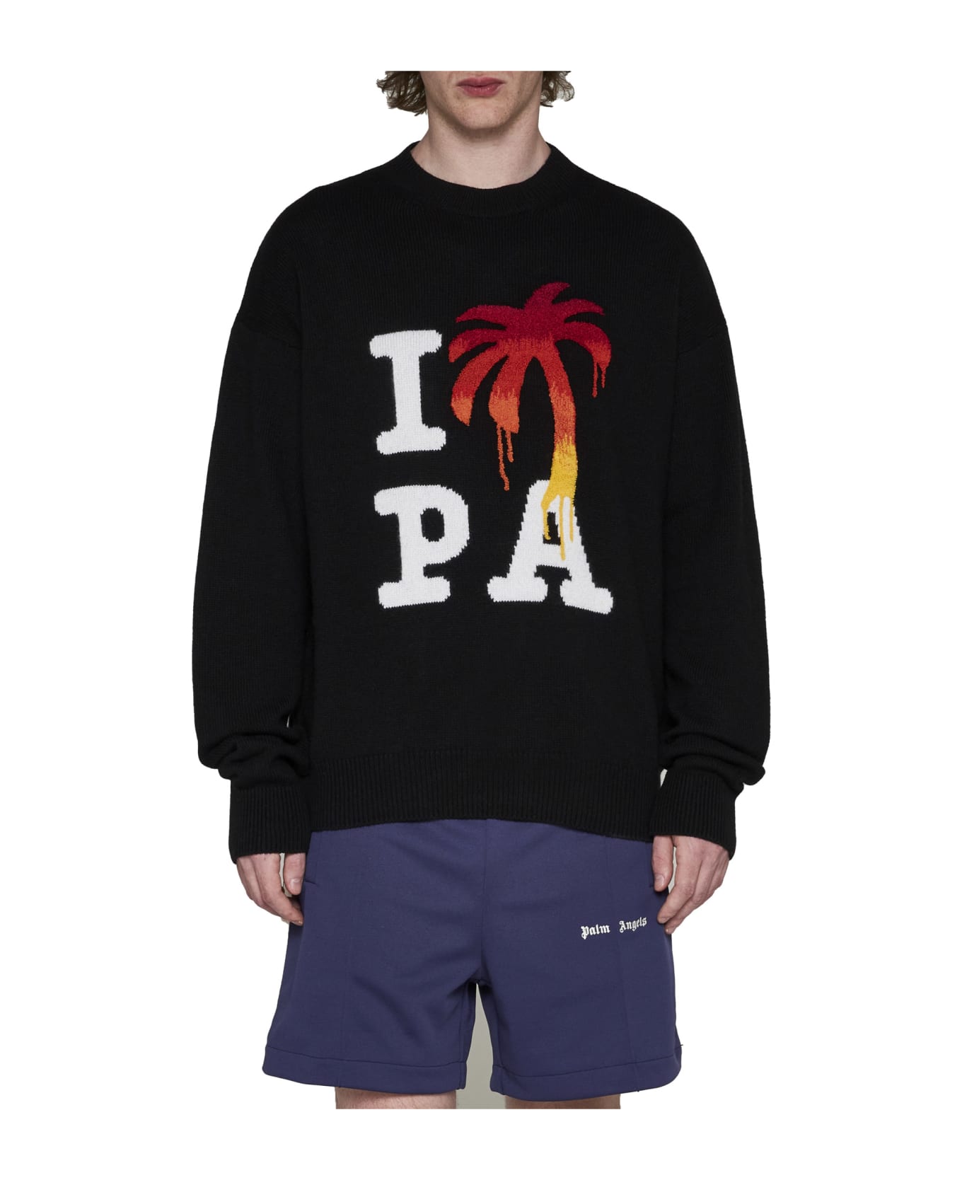 Palm Angels 'i Love Pa' Sweater - Black Red