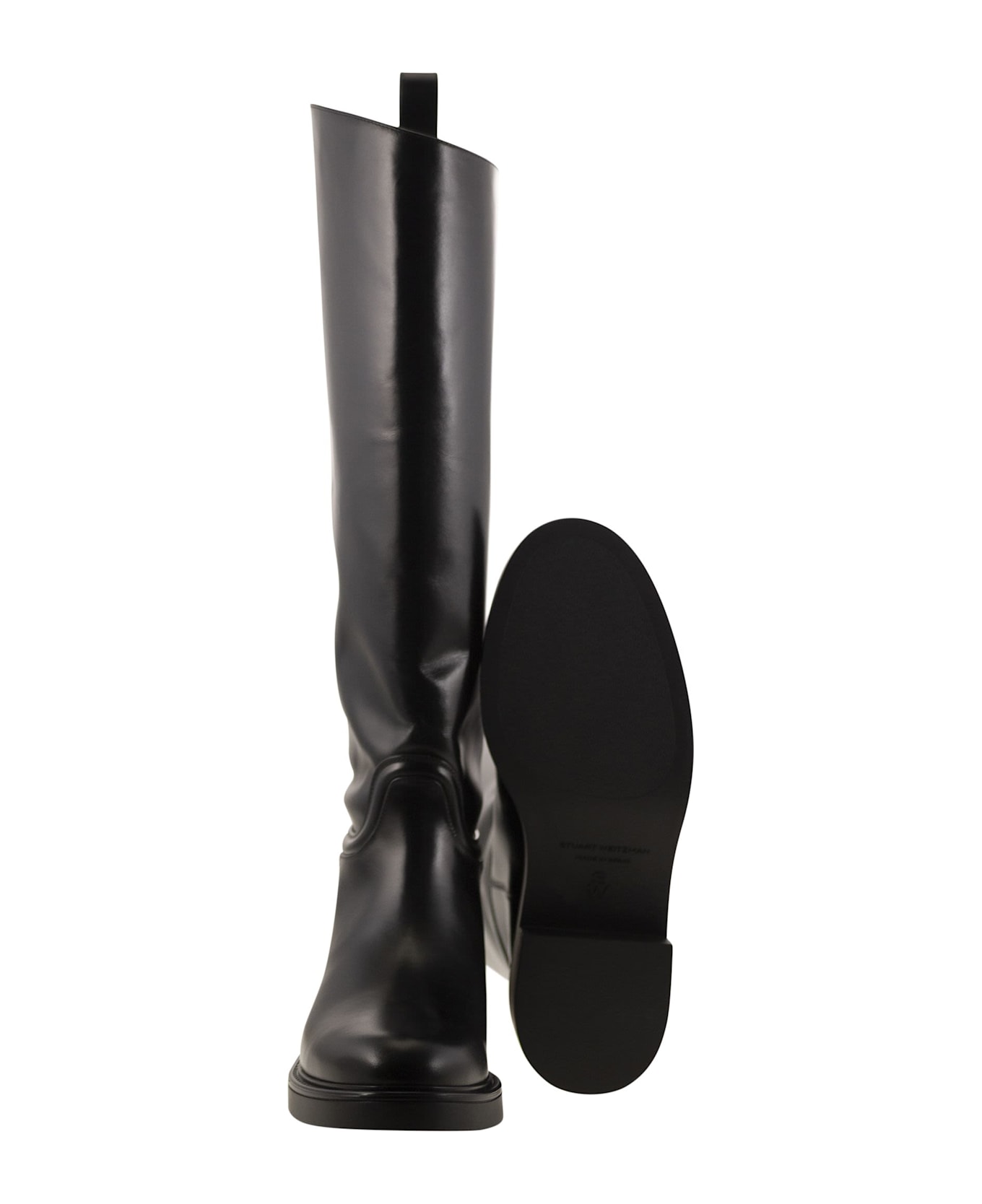 Stuart Weitzman Celia - Leather Boot - Black