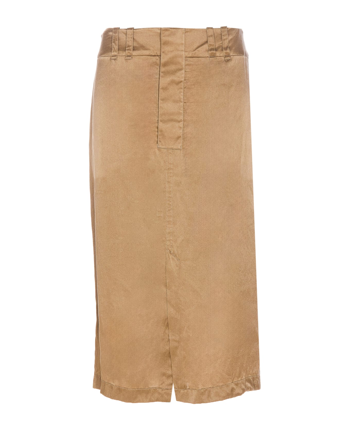 Saint Laurent Pencil Skirt Silk Crepe De Chine - Beige