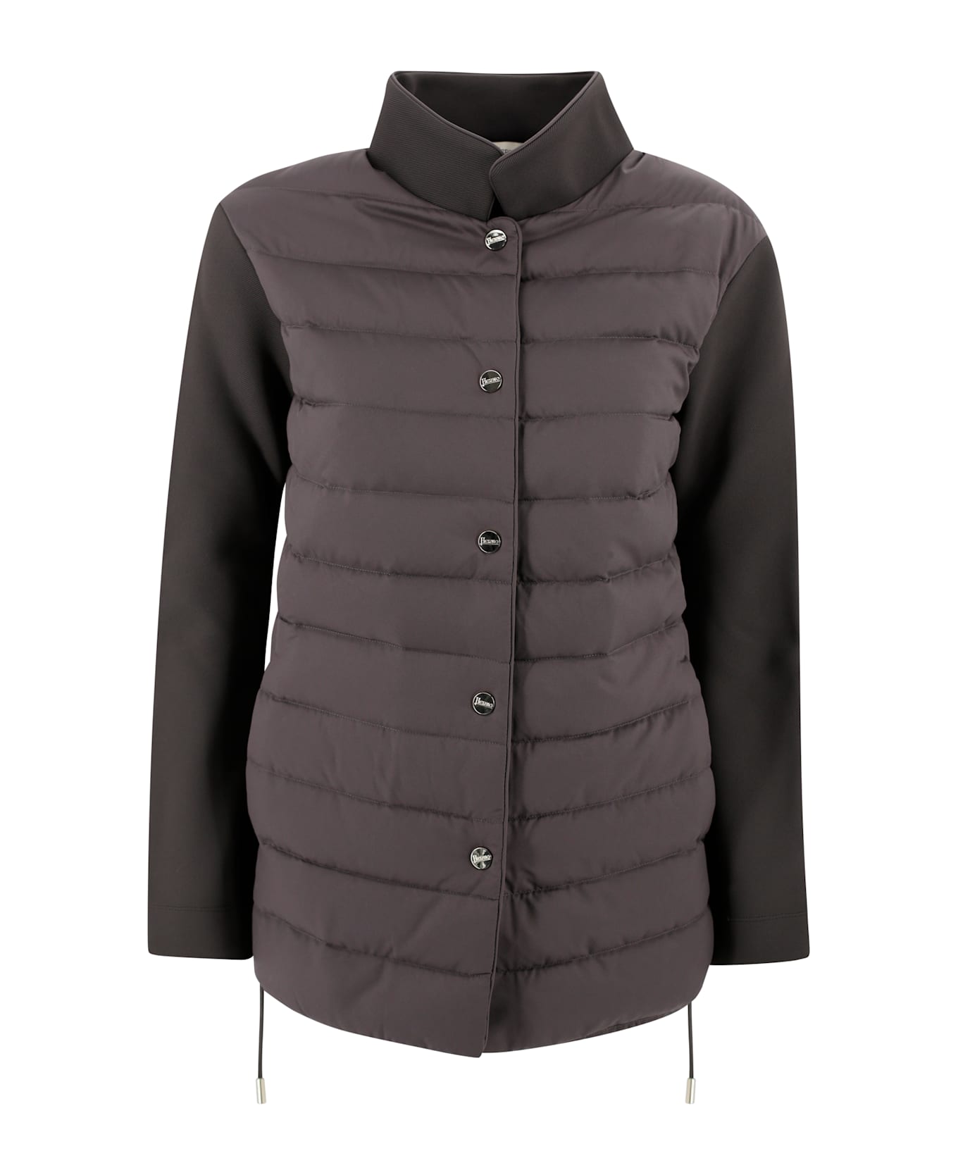 Herno Padded Jacket With Fabric Sleeves - Brown