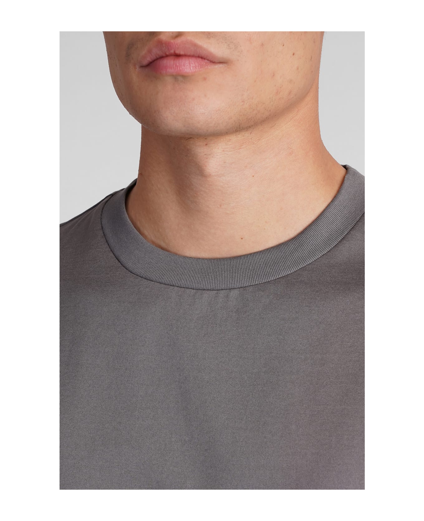 Low Brand B213 Basic T-shirt In Grey Cotton - grey