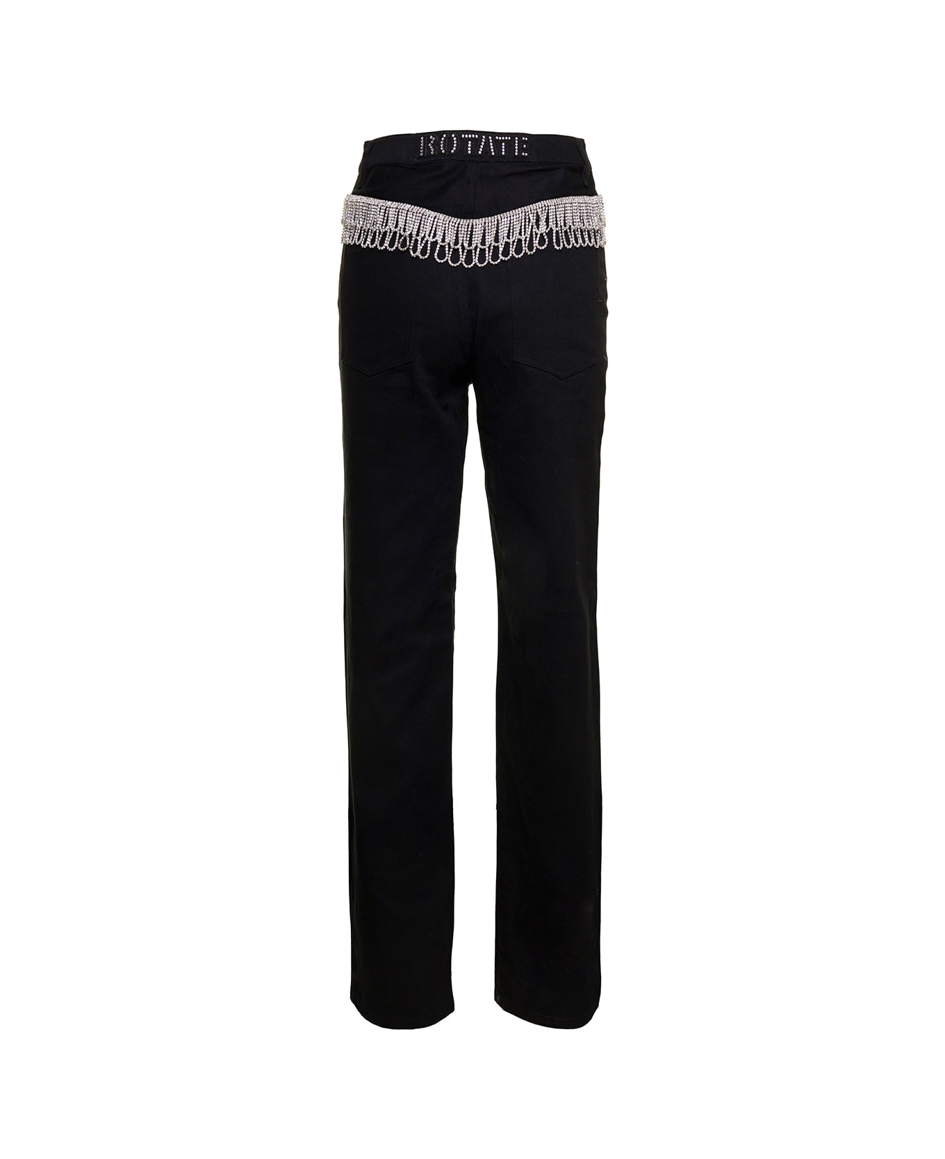 Rotate by Birger Christensen Black High-waist Jeans With Jewel Detail At The Back In Cotton Woman - Black
