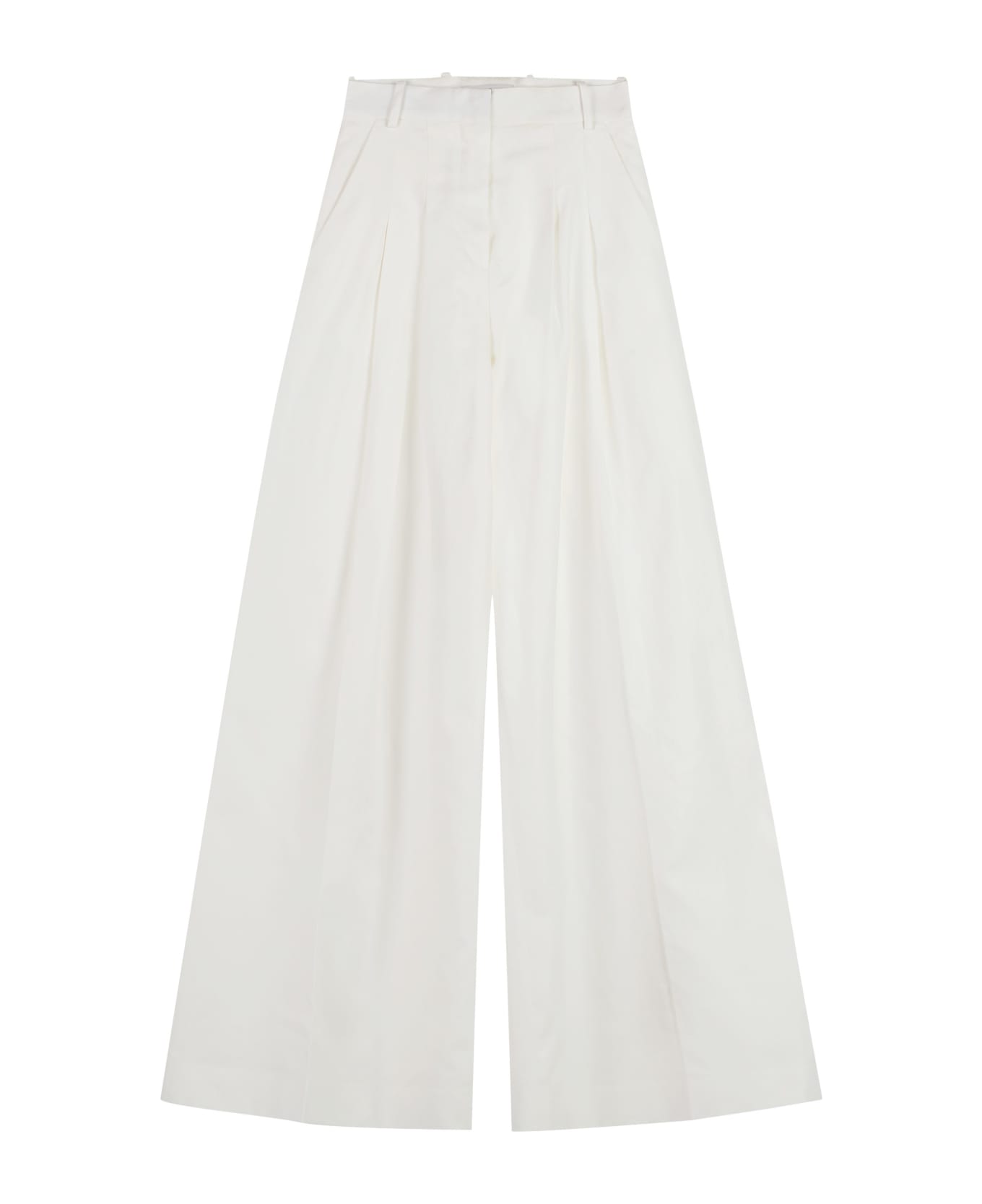 Nina Ricci Cotton-linen Trousers - White ボトムス