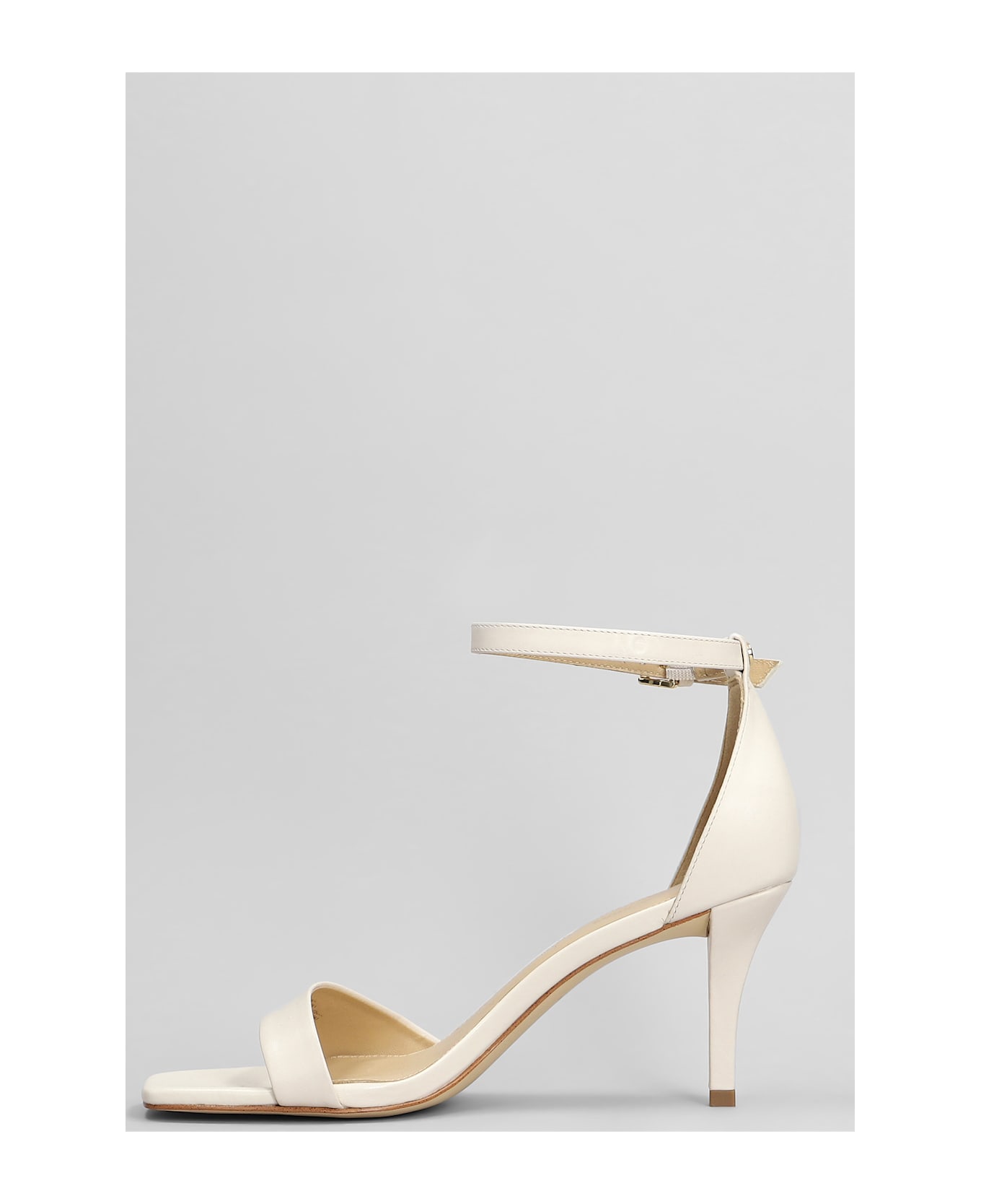 Michael Kors Jaida Sandals In Beige Leather - beige
