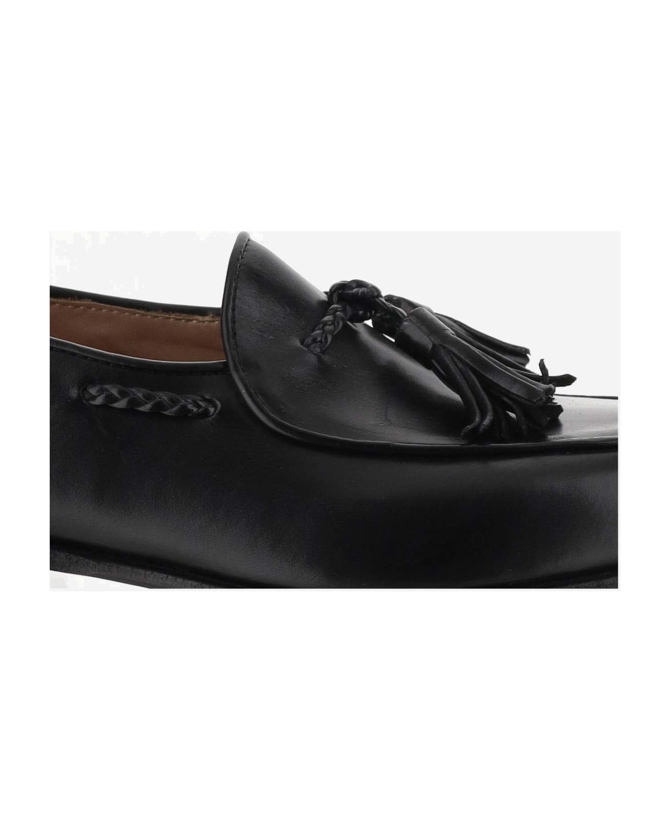 Hervè Chapelier Leather Loafers - Black フラットシューズ