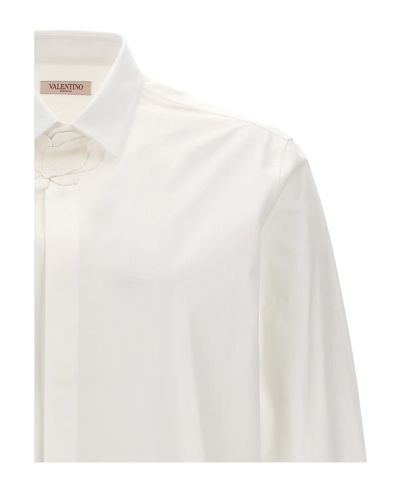 Valentino Shirt With Flower Patch - White