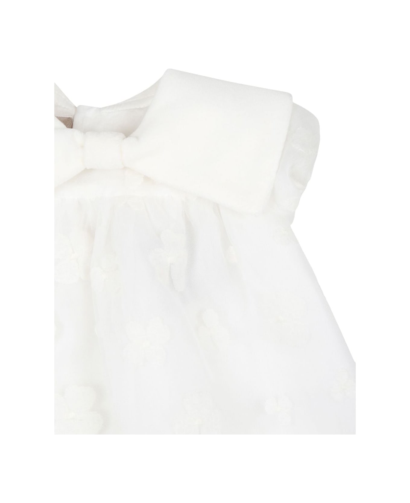 La stupenderia White Dress Baby Girl - White