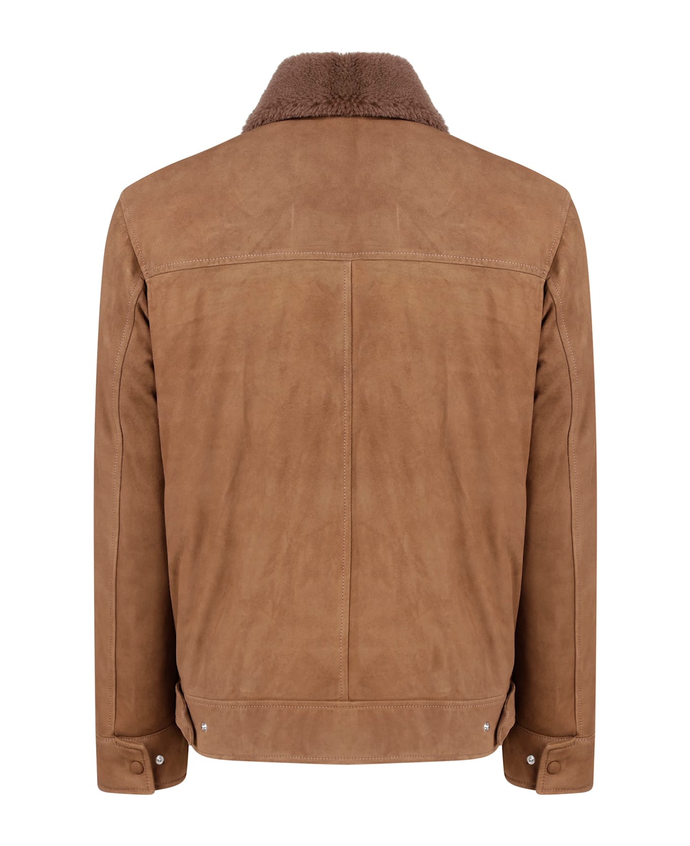 Valstar Suede Zip Jacket Shearling Collar - Sesamo