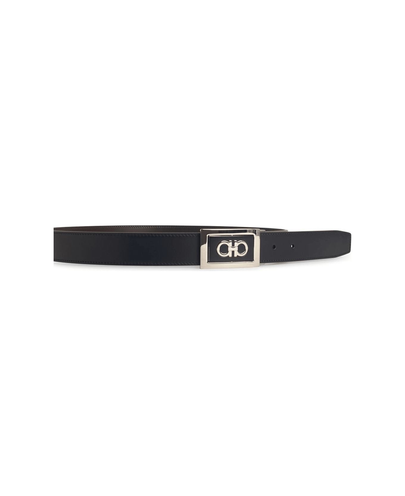 Ferragamo Black Leather Belt - Black