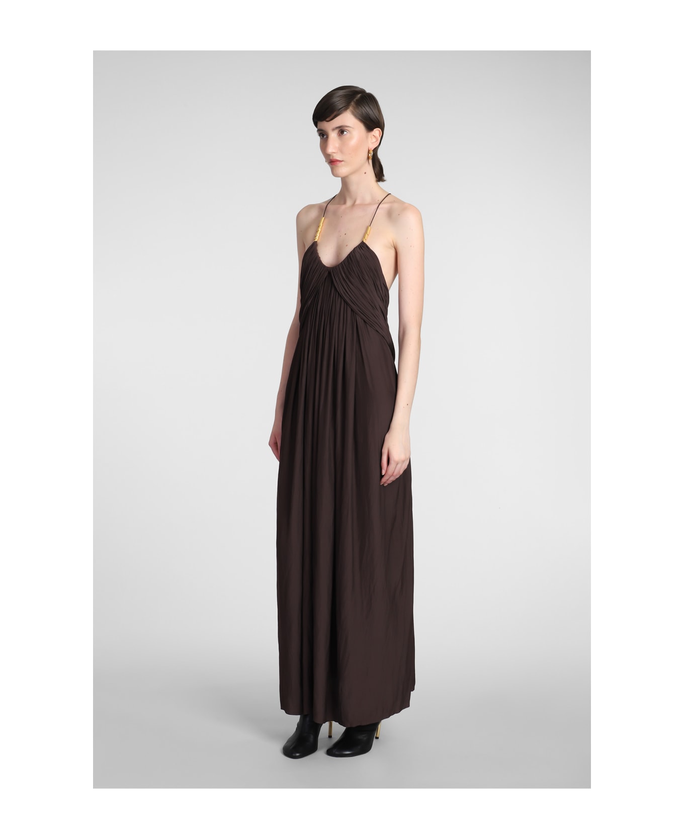 Lanvin Dress In Brown Polyester - CACAO