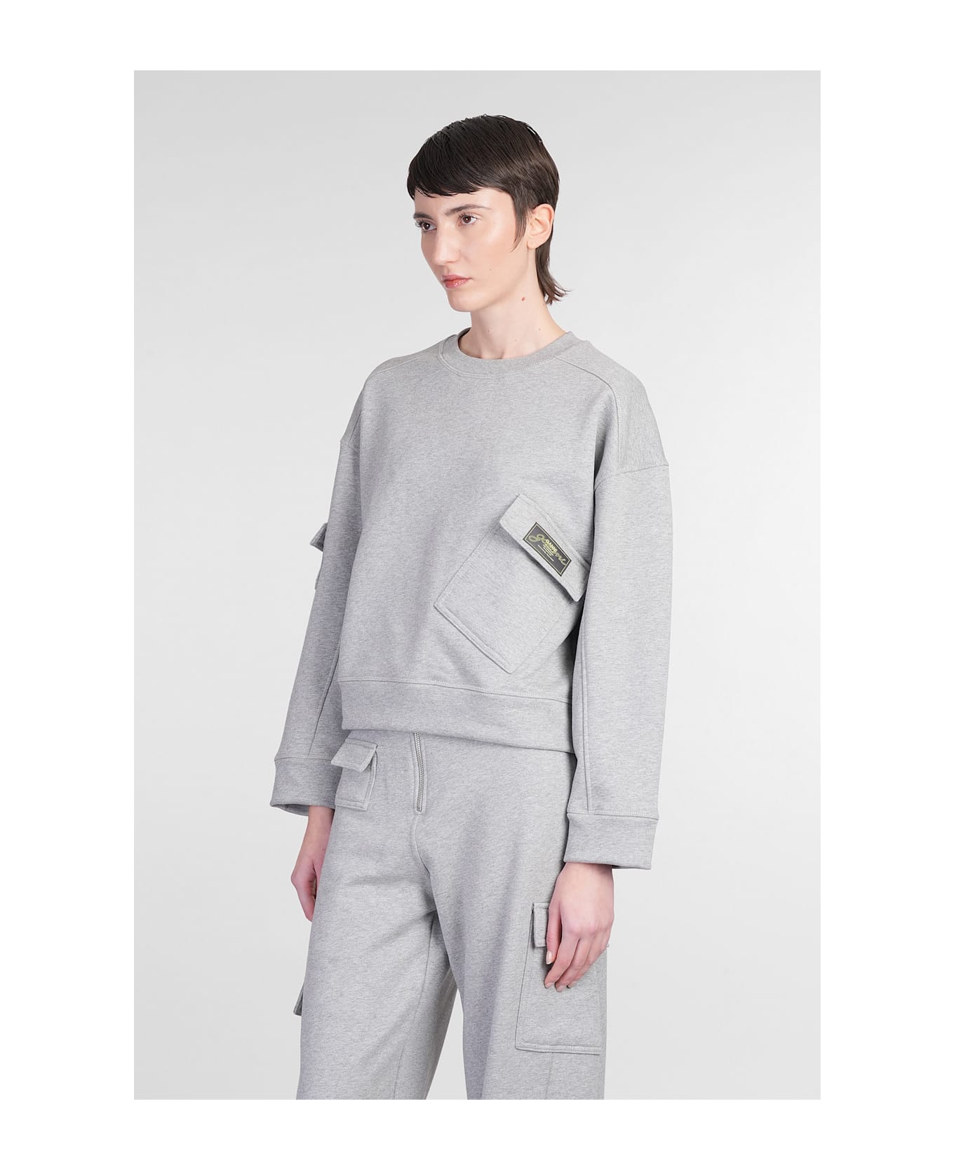 Ganni Sweatshirt In Grey Cotton - grey