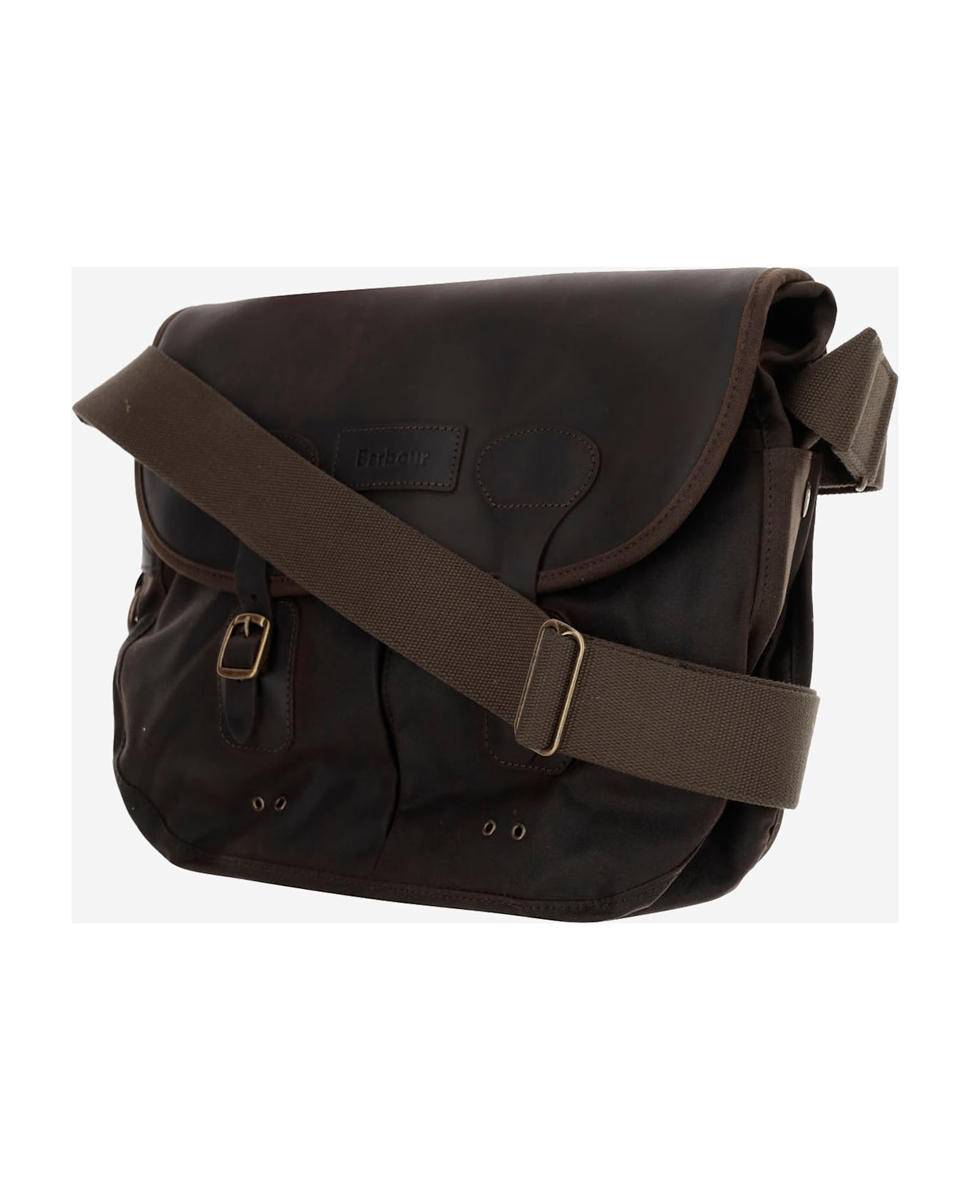 Barbour Tarras Leather And Waxed Cotton Bag - Green