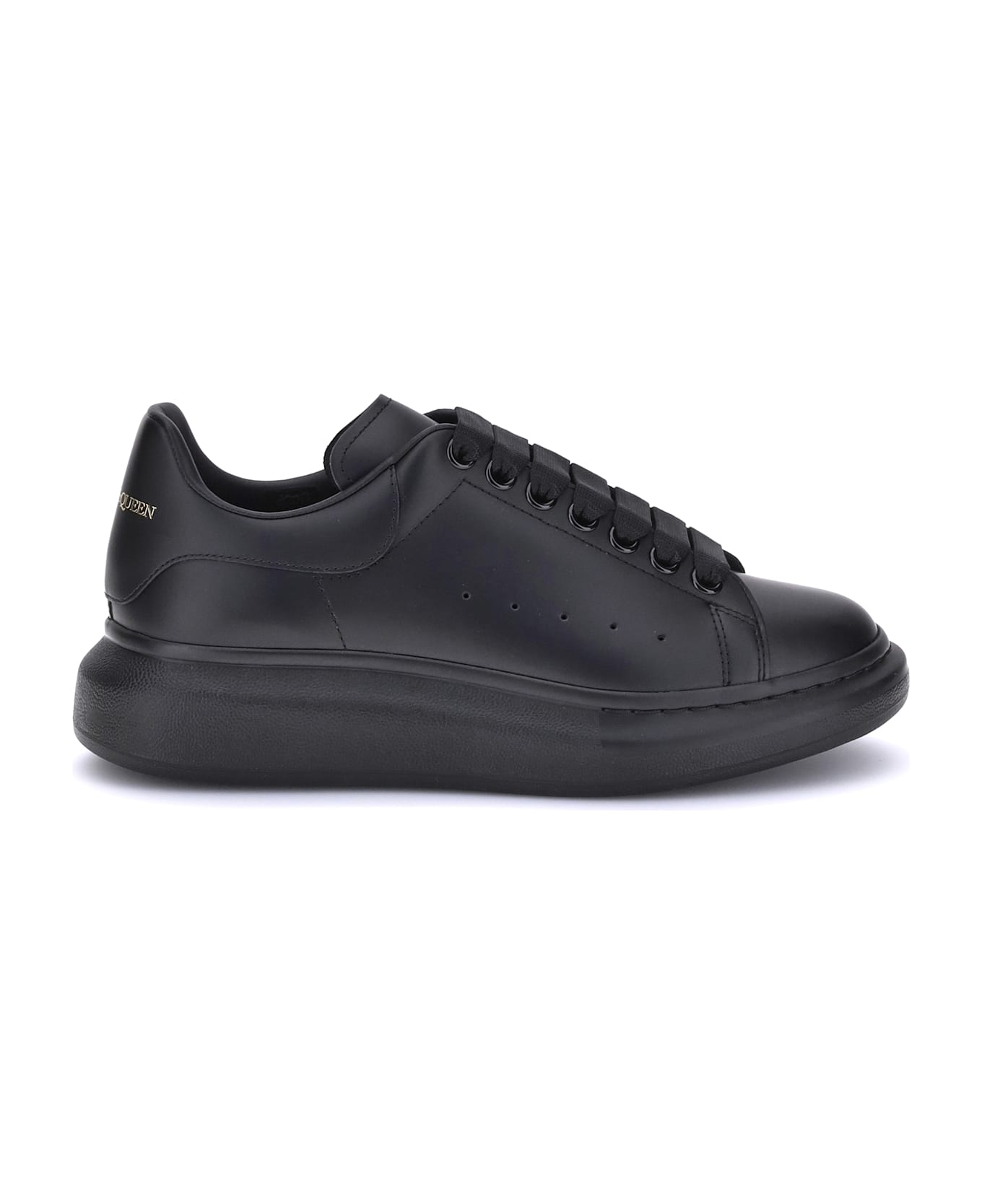 Alexander McQueen Leather Sneakers - BLACK