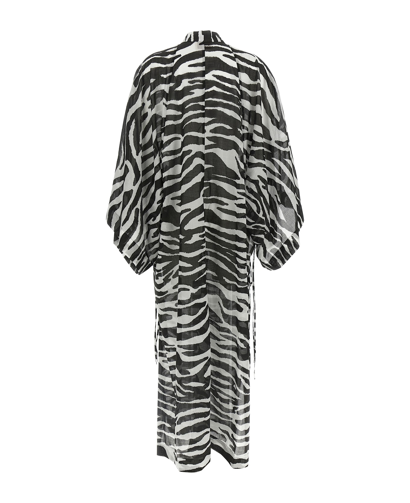 The Attico Animalier Caftan - White/Black