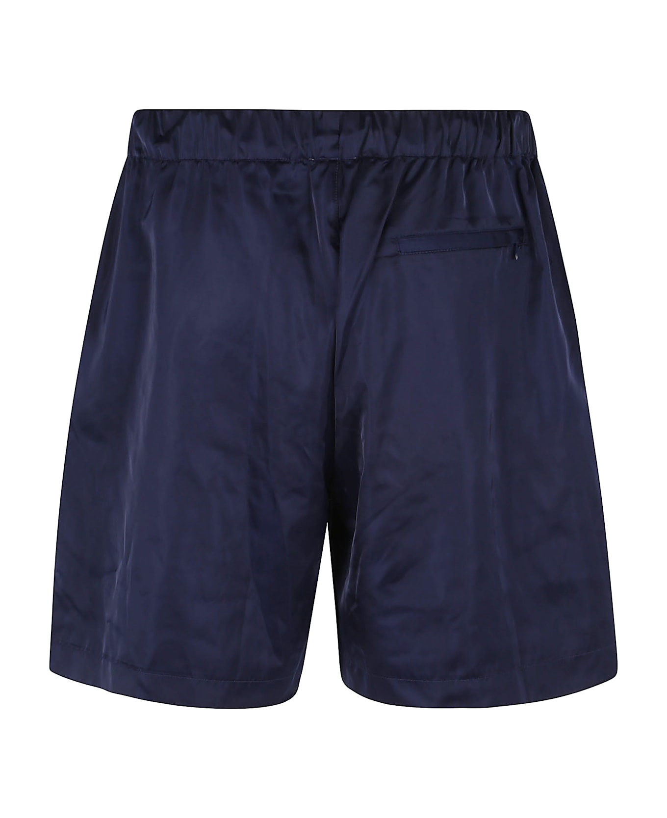 Casablanca Mens Nylon Pleated Track Shorts - Navy Laurel Stripe