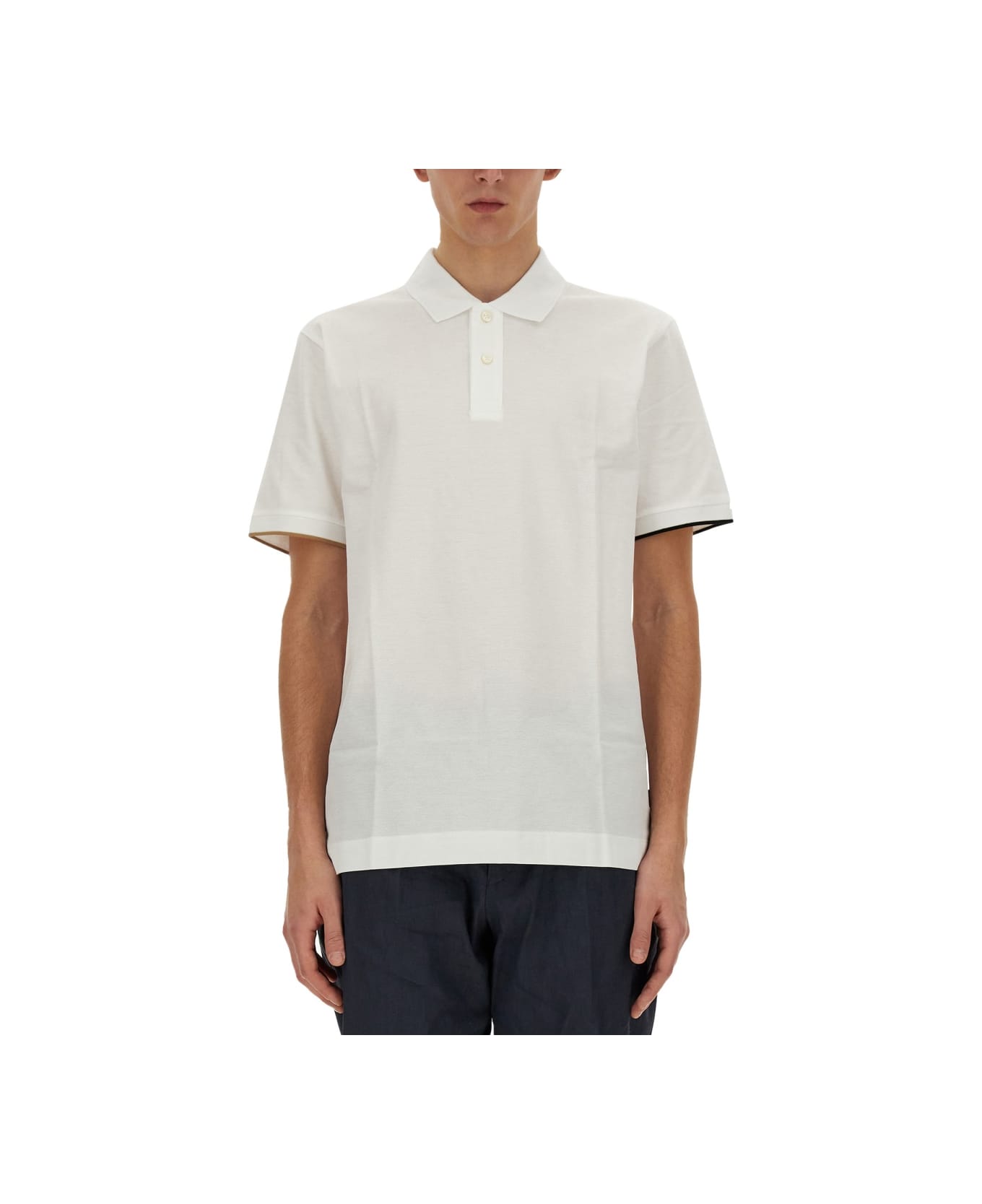 Hugo Boss Cotton Polo - WHITE ポロシャツ