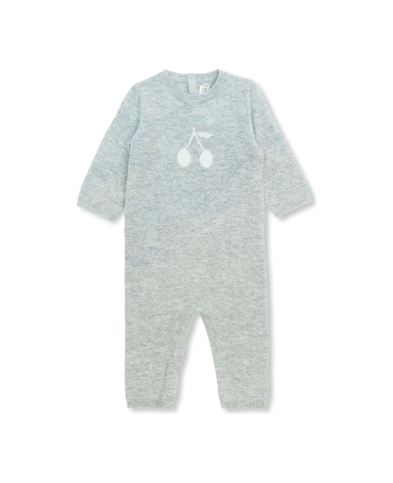 Bonpoint Tilouana Crewneck Knitted Rompers - GREY