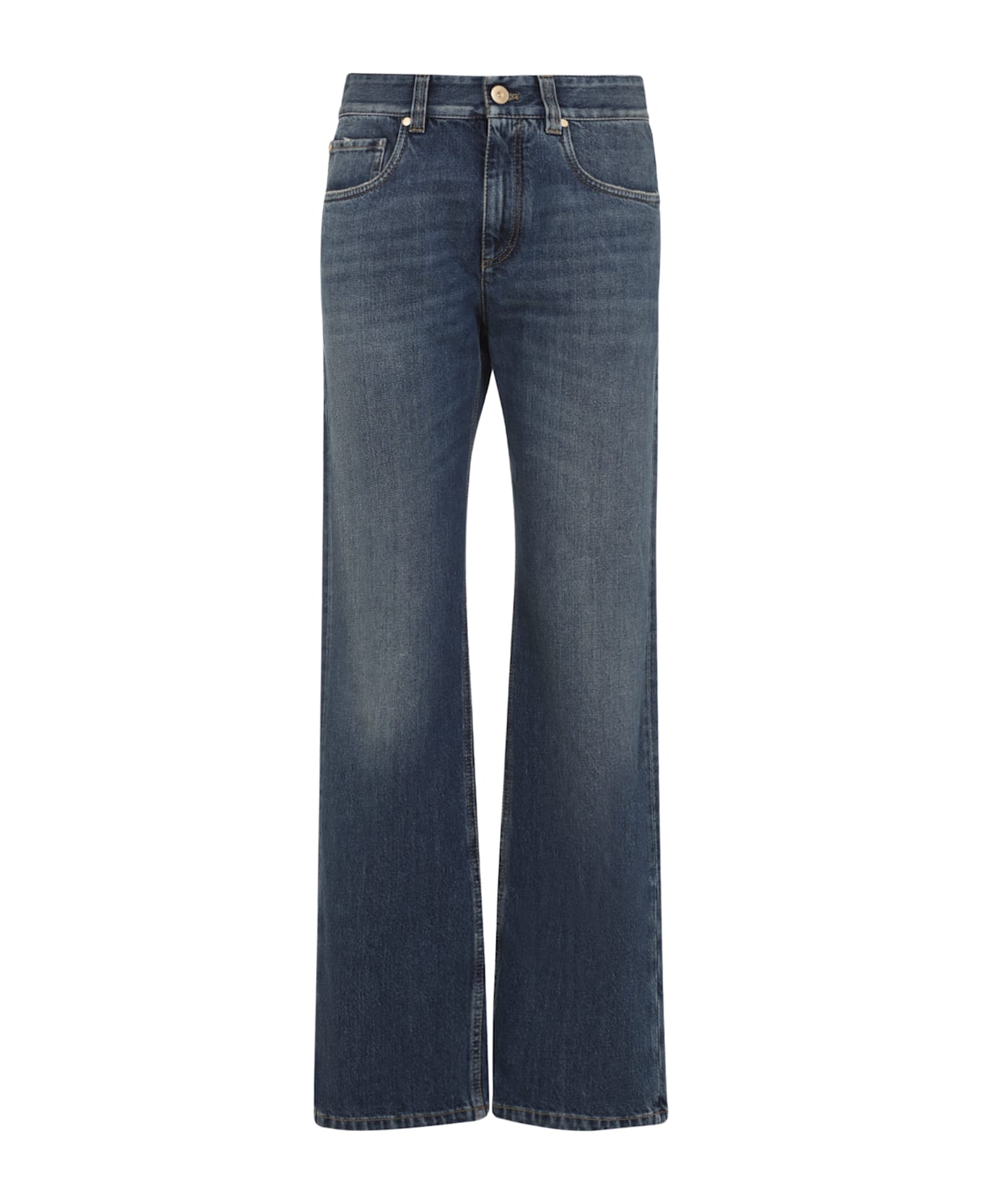 Brunello Cucinelli Cotton Jeans - Aged Blue Denim