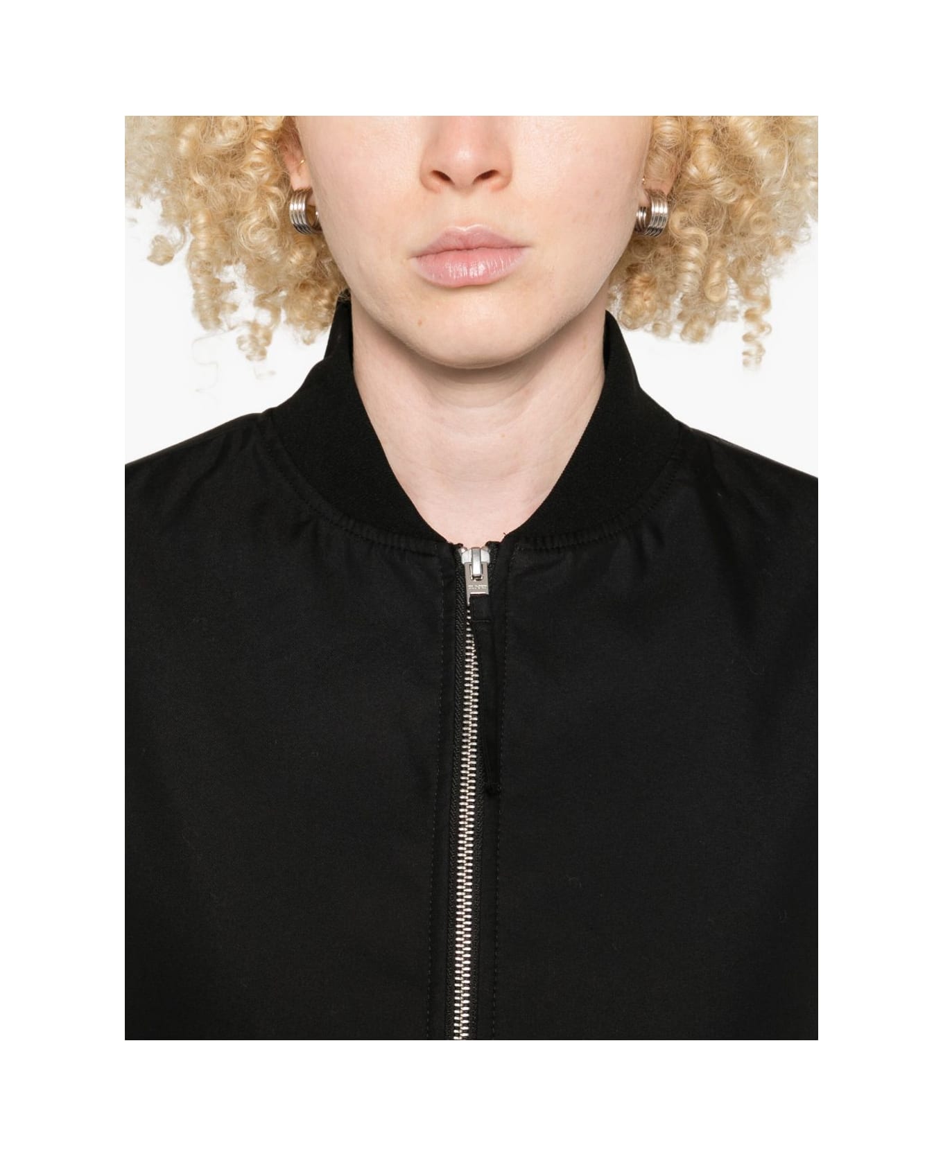 Closed Cotton Blend Bomber Jacket - Black
