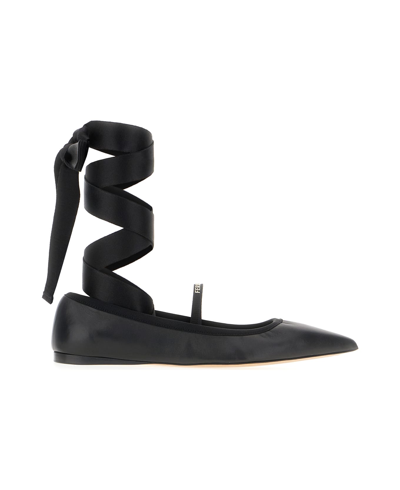 Ferragamo Black Suede Ballerinas - Nero