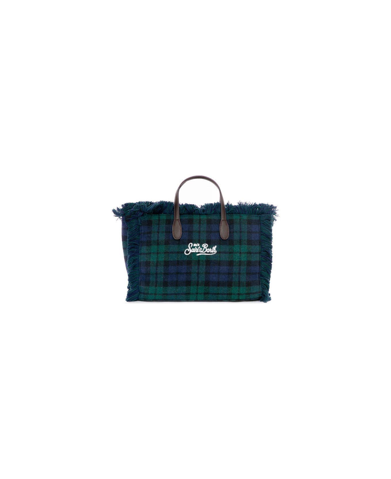 MC2 Saint Barth Colette Wooly Tartan Handbag - BLUE トートバッグ