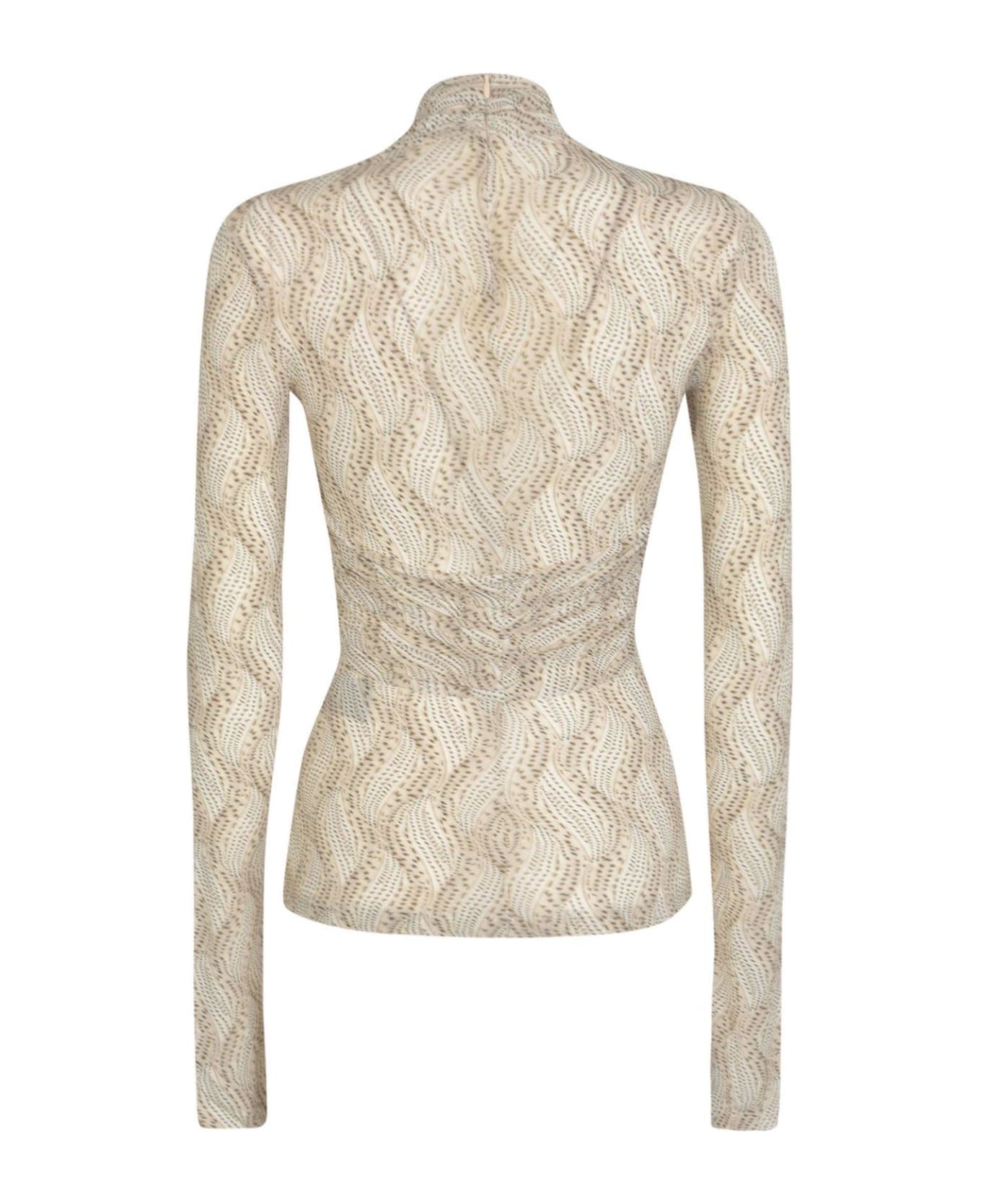 Isabel Marant Cut-out Detailed Crossover Neck Top - Beige