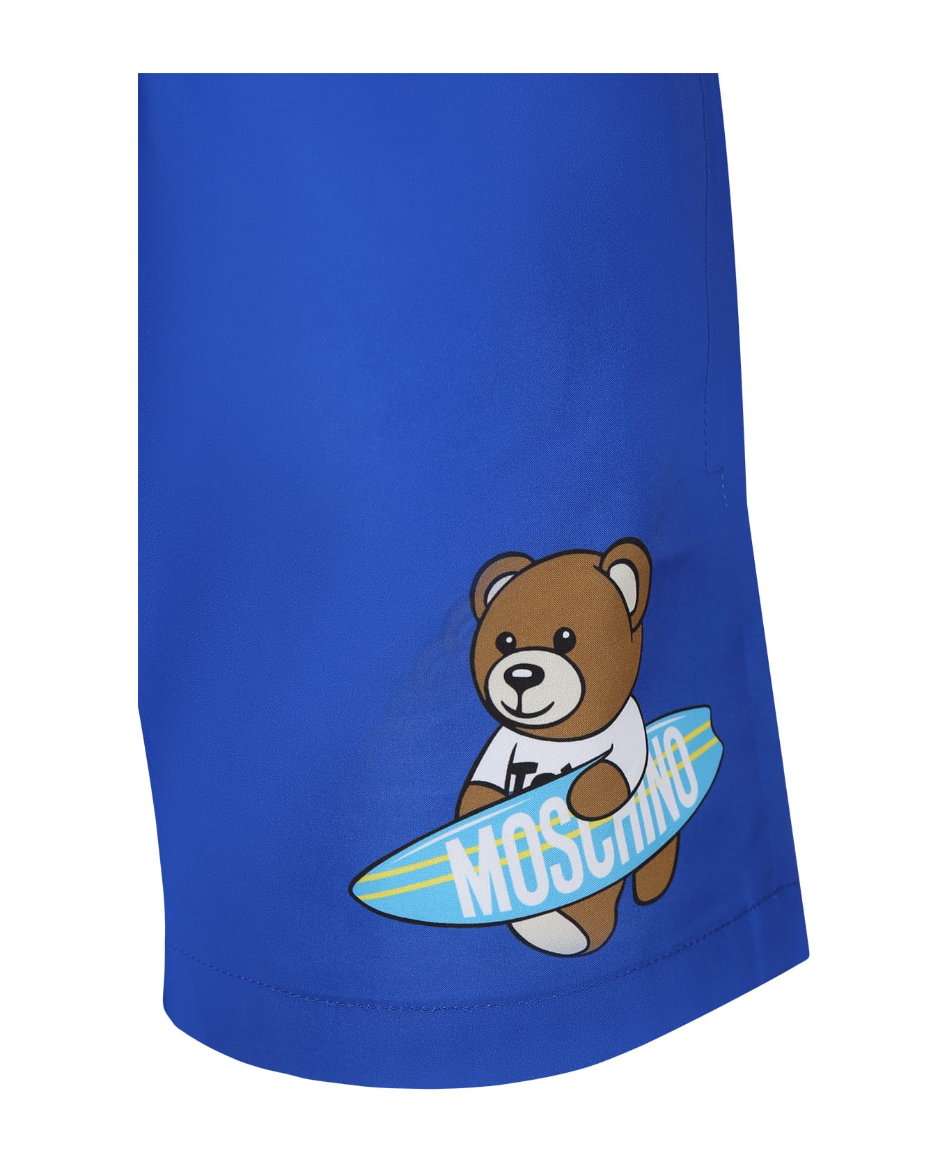 Moschino Light Blue Swim Shorts For Boy With Teddy Bear - Light Blue