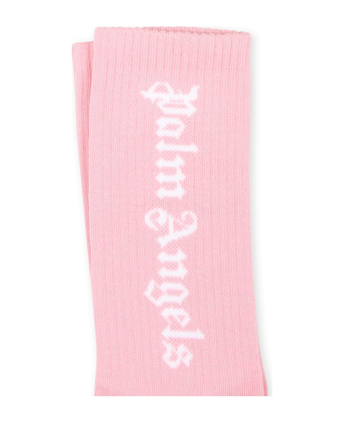 Palm Angels Pink Socks For Girl With Logo - Pink