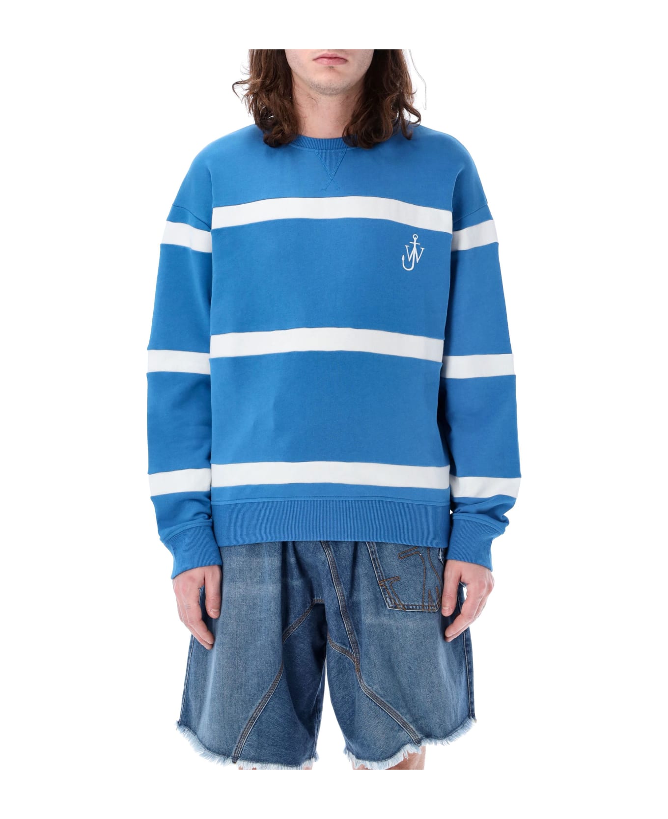 J.W. Anderson Striped Sweatshirt - BLUE WHITE フリース