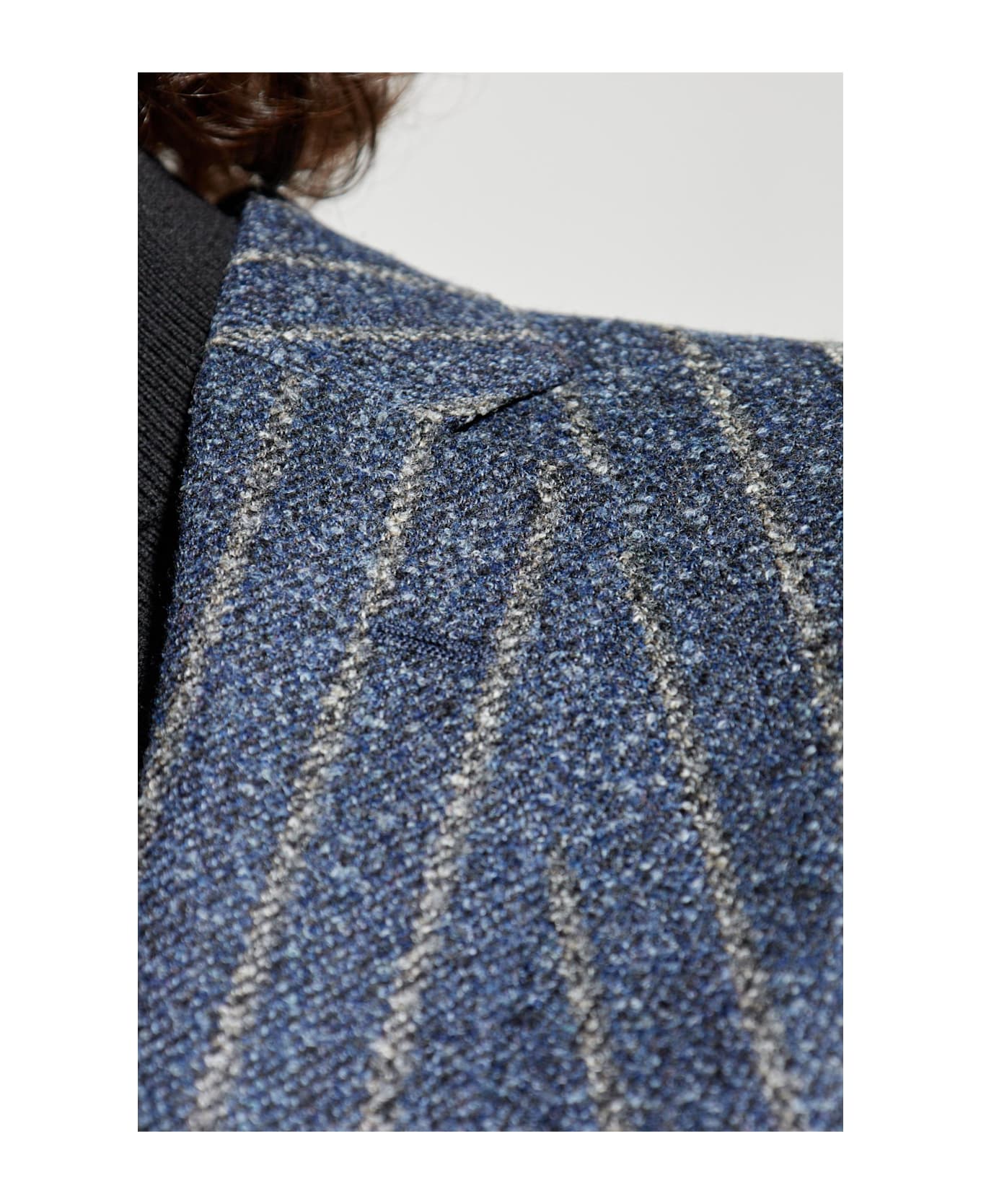 Etro Pinstripe Patterned Blazer - Blu e Grigio