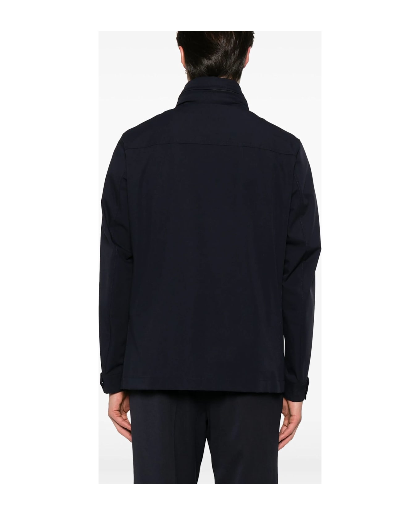 Fay Short Nylon Stretch Field Jacket - Blue