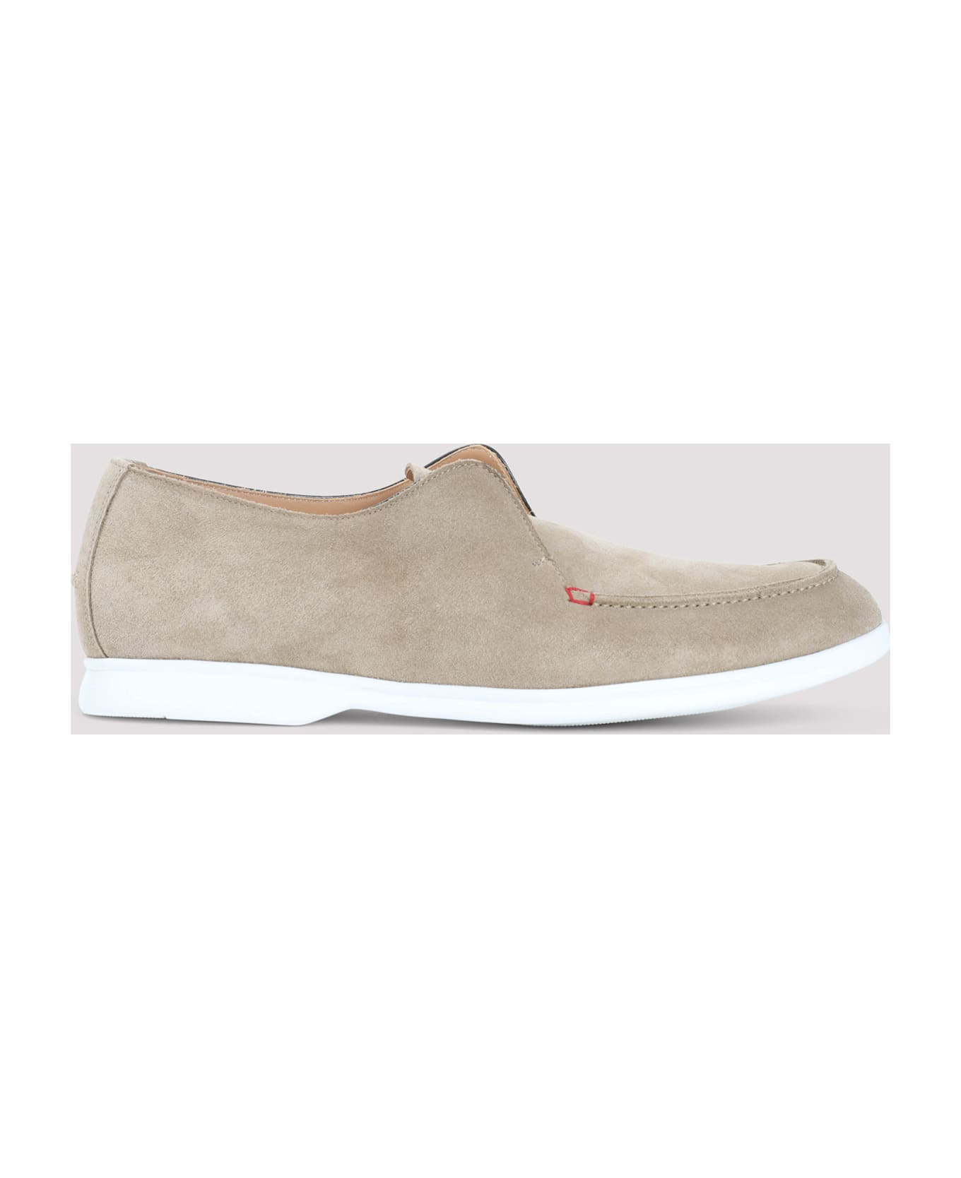 Kiton Calf Leather Loafers - Beige