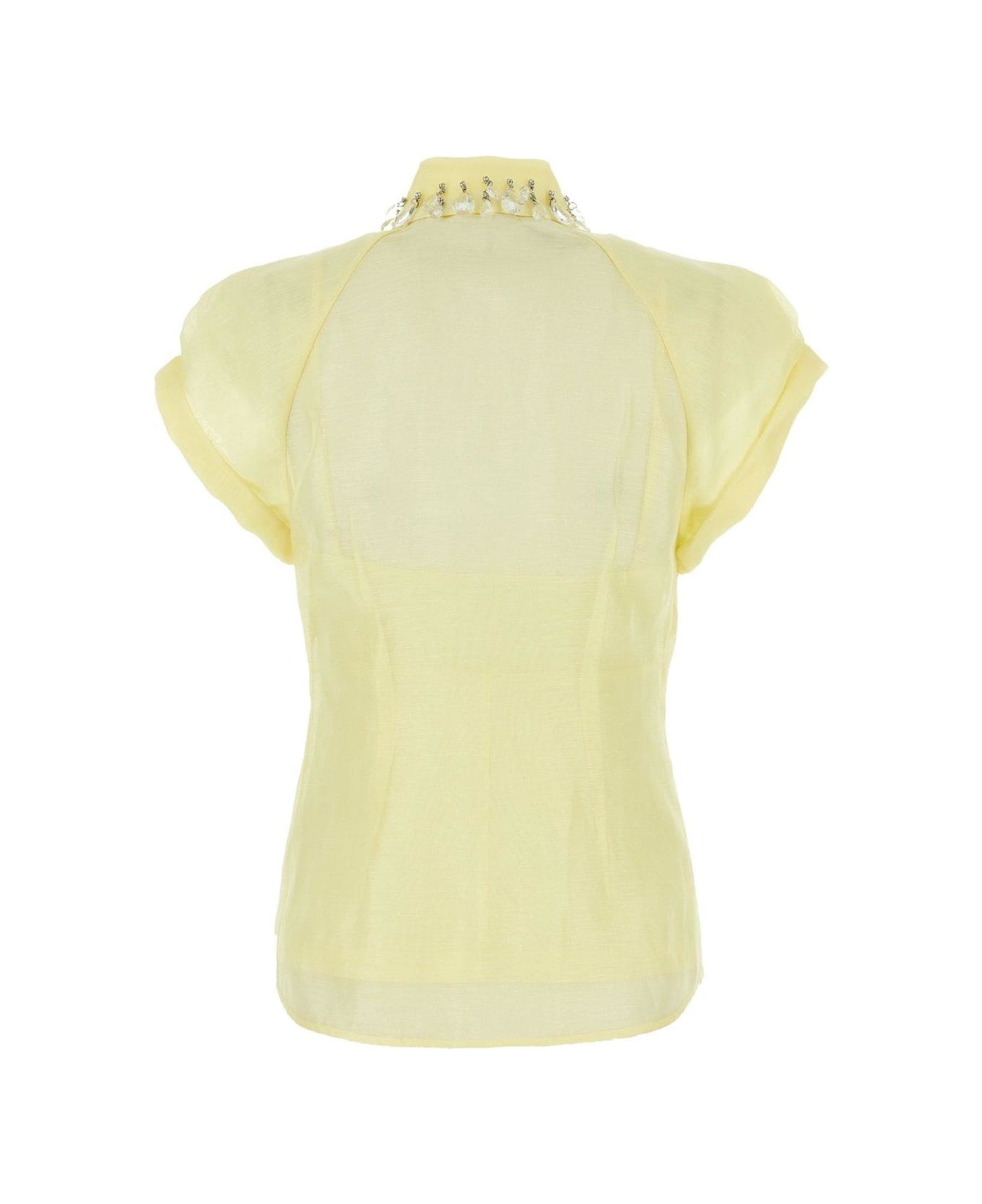 Zimmermann Diamante Embellished Semi-sheer Shirt - Yellow ブラウス