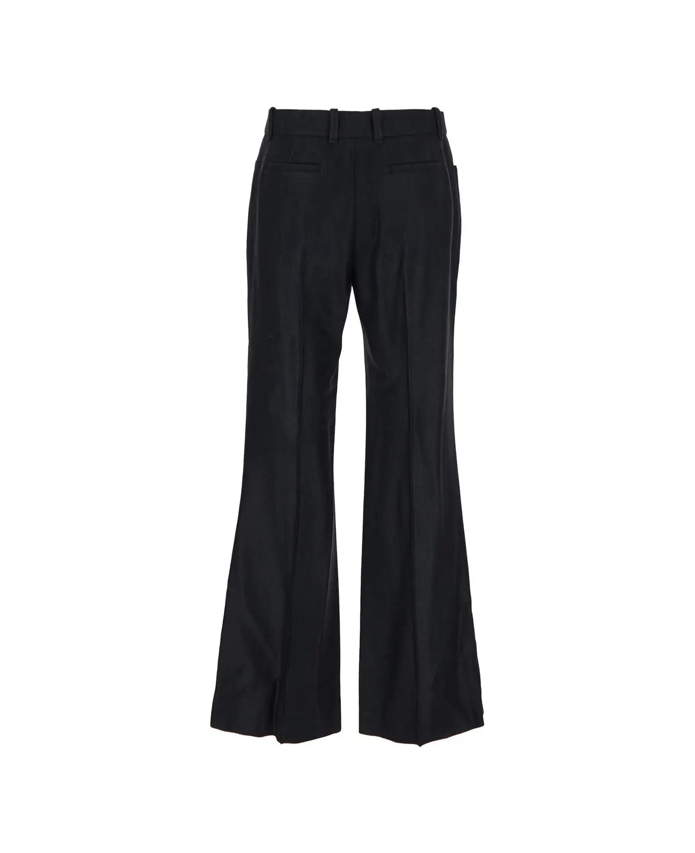 Chloé Wool And Silk Flared Pants - Black