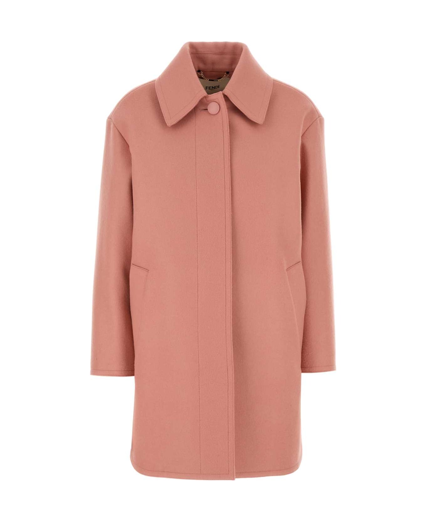 Fendi Pink Wool Coat - BLUSH-25