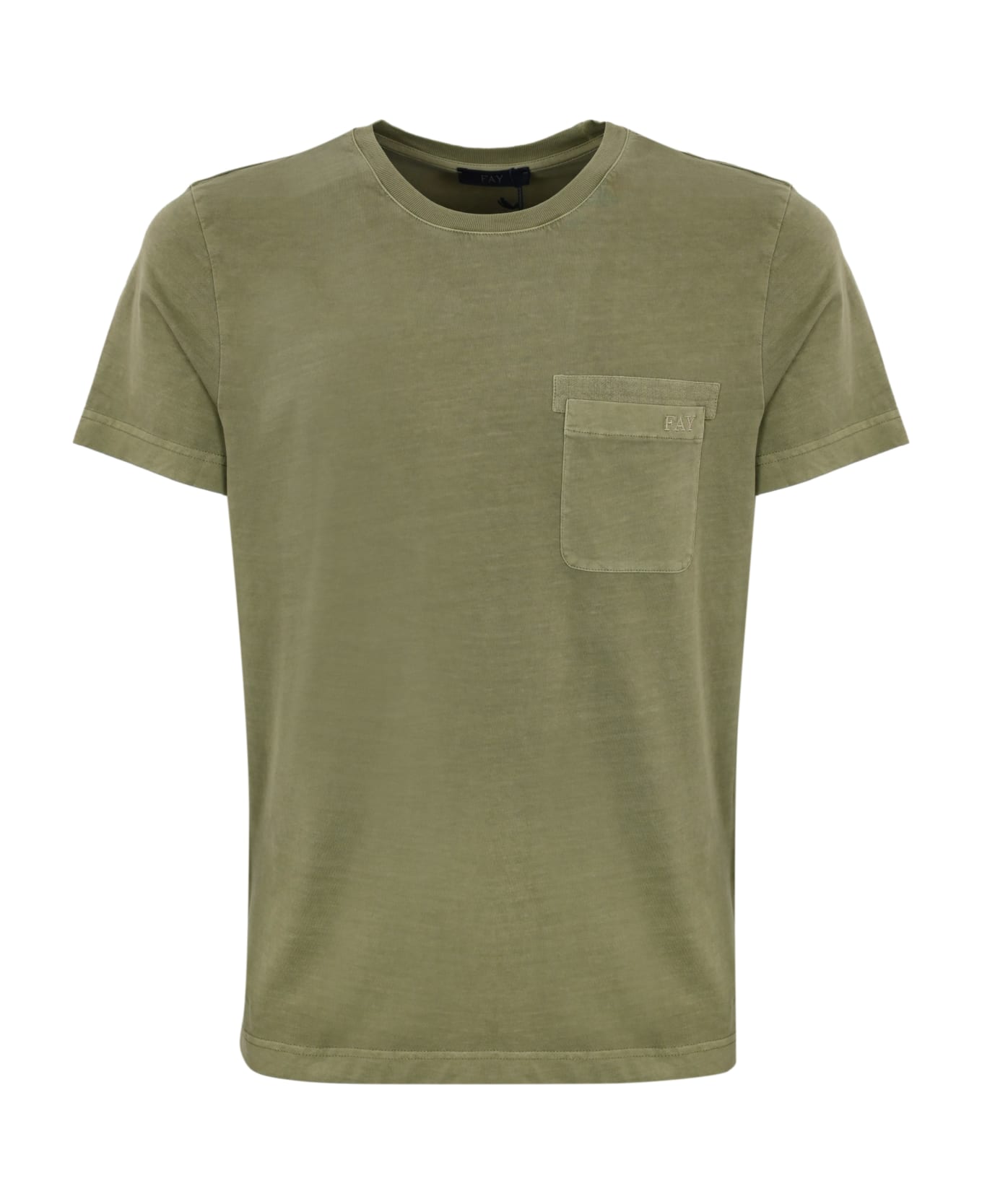 Fay T-shirt With Pocket - Verde