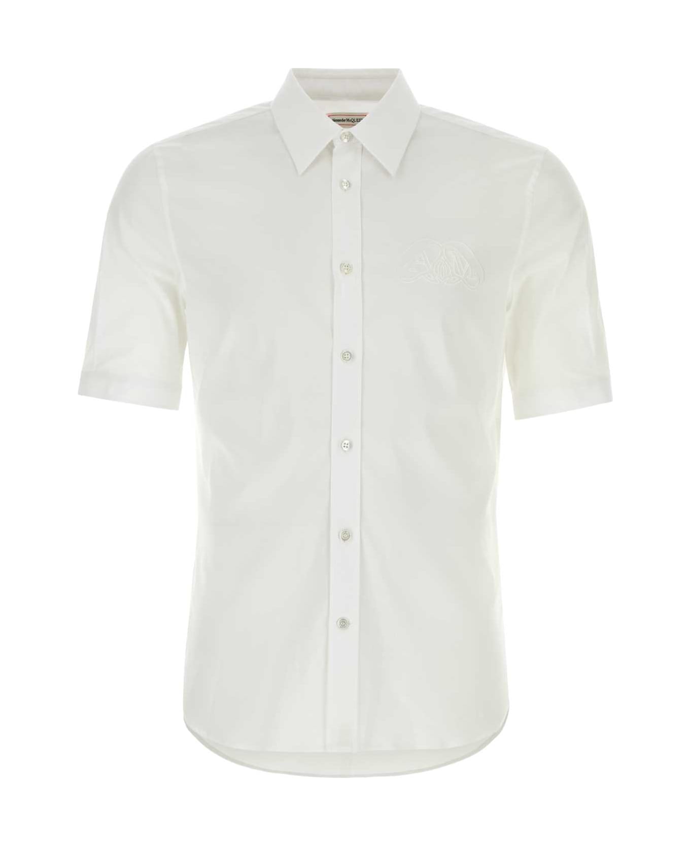 Alexander McQueen White Stretch Poplin Shirt - OPTICALWHITE