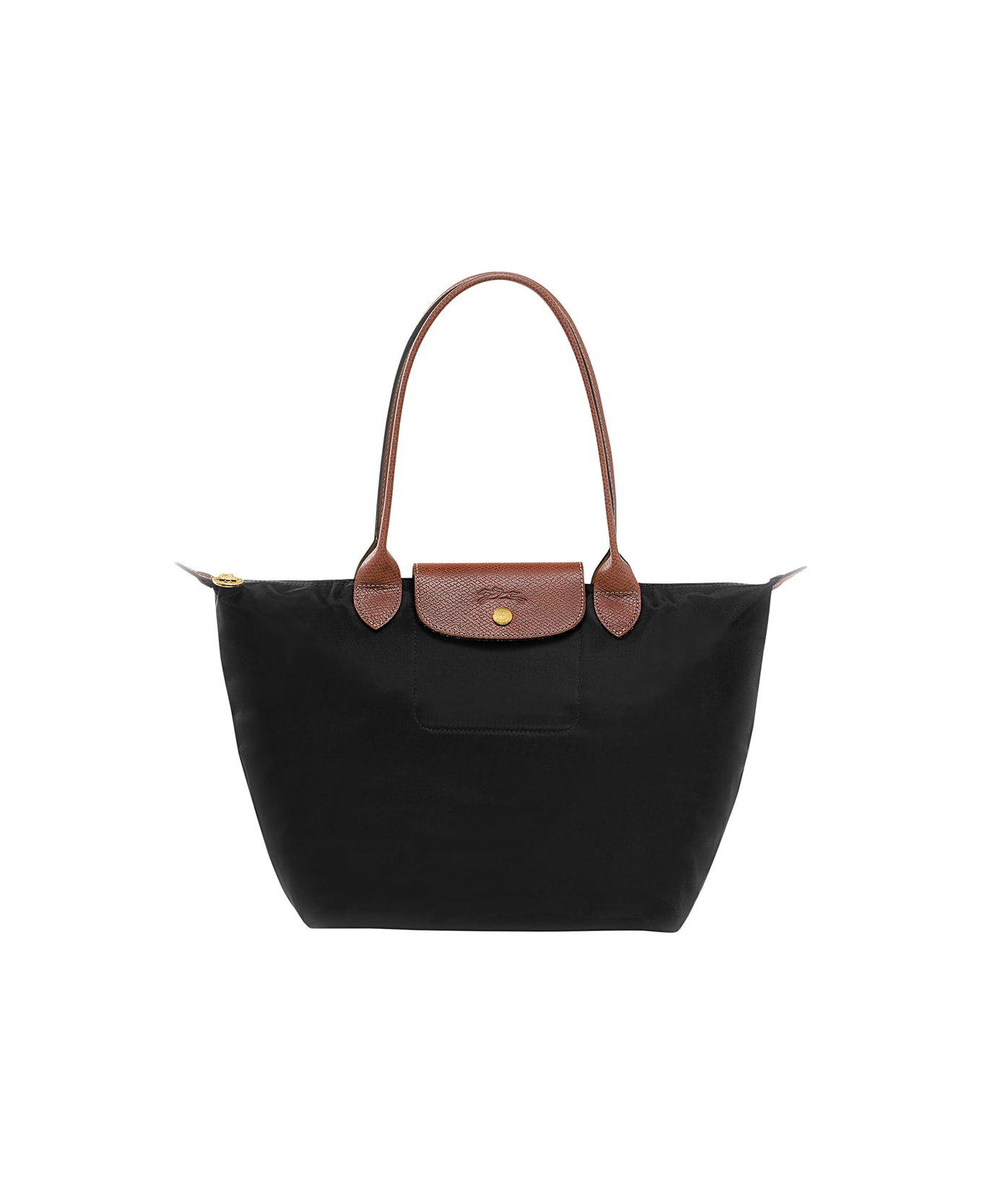 Longchamp 
le Pilage Original
 Black Medium Tote Bag With Two Top Handles And Embossed Logo On The Front In Canvas Woman - Black