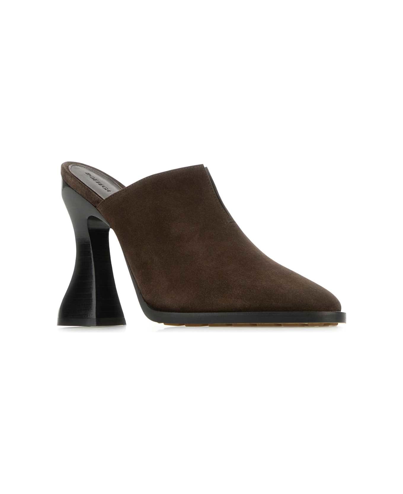 Bottega Veneta Brown Suede Cha-cha Mules - FONDANT