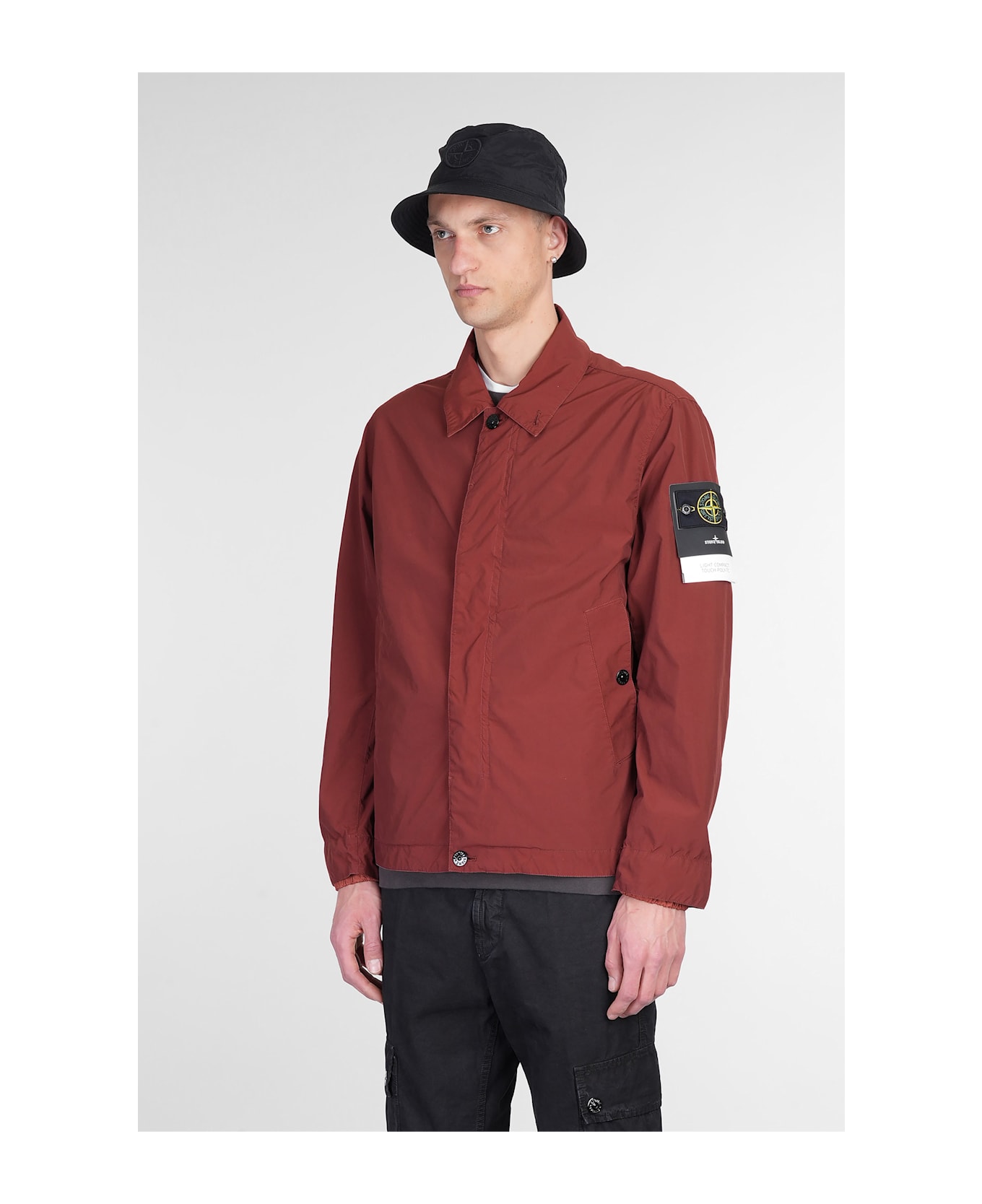 Stone Island Casual Jacket In Red Polyester - red