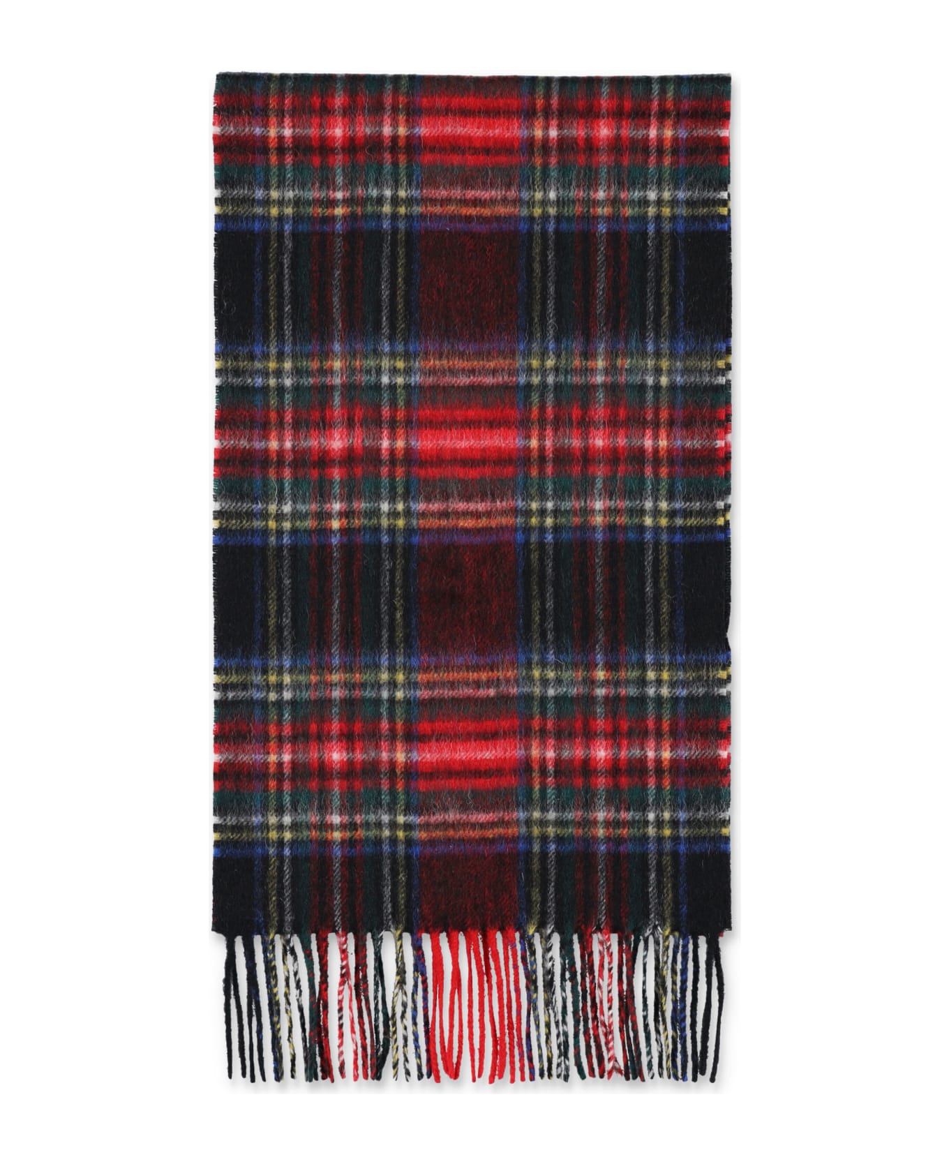 Barbour Tartan Fringed Edges Scarf - RED TARTAN