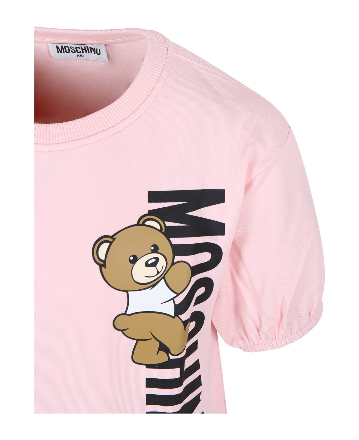 Moschino Pink Dress For Girl With Teddy Bear - Pink